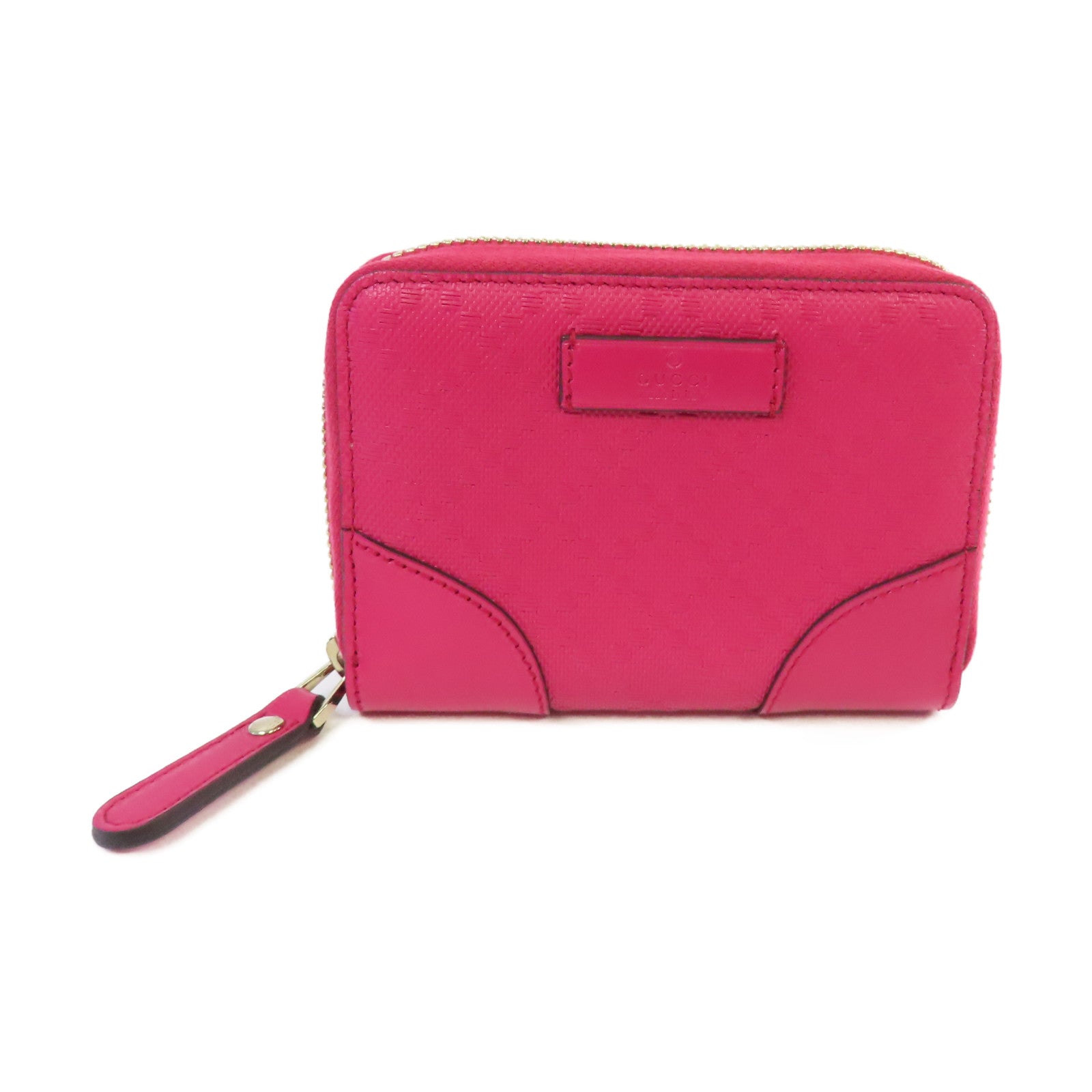 GUCCI 【激減優惠】塗層帆布Round Small Purse金扣拉鏈短錢包粉紅色