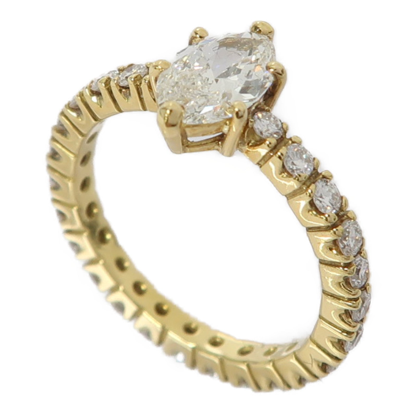 JEWELRY 18K黃金Ring0.56ct鑽石/0.47ct鑽石戒指US#3.75