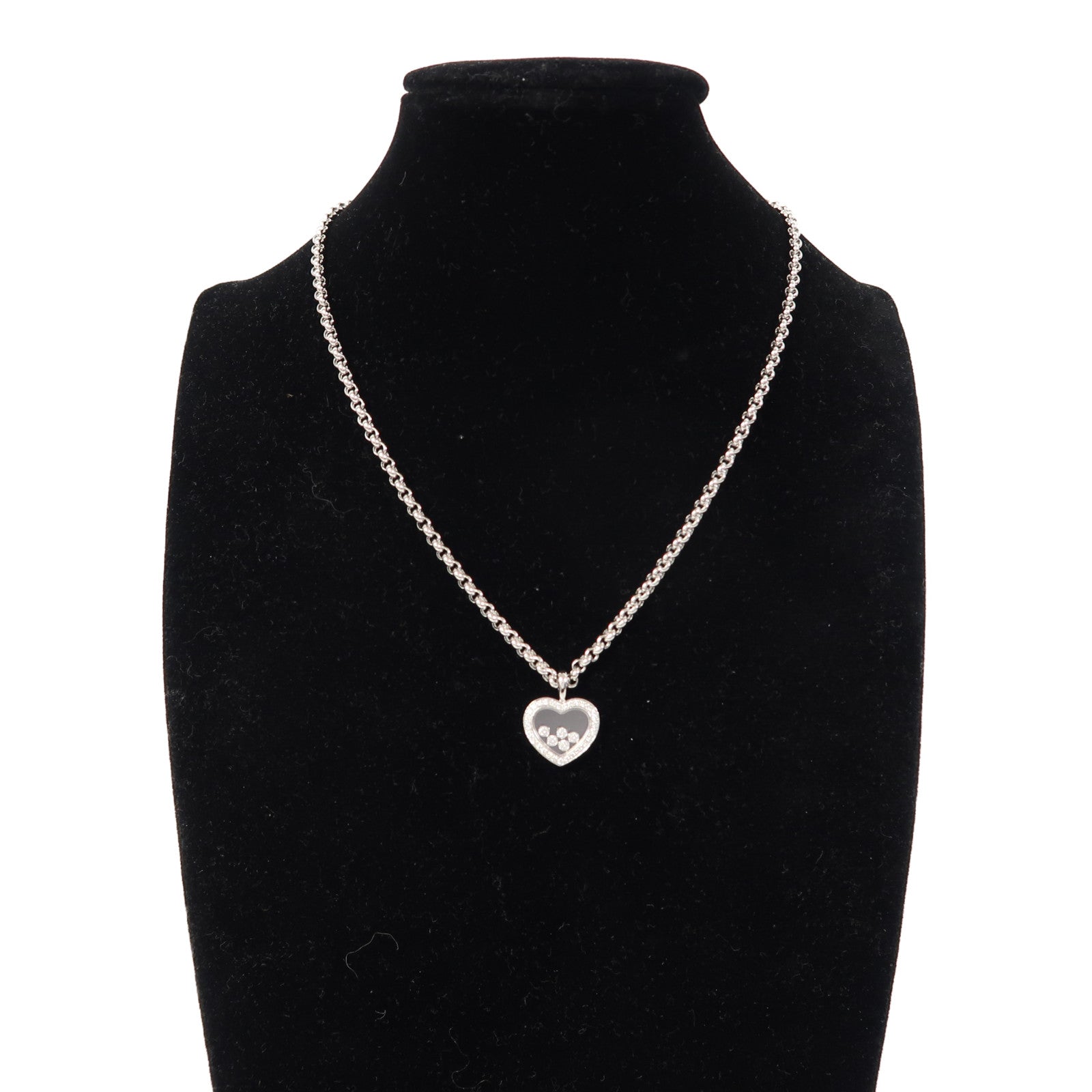 Chopard 18K白金Diamond Happy Heart項鍊