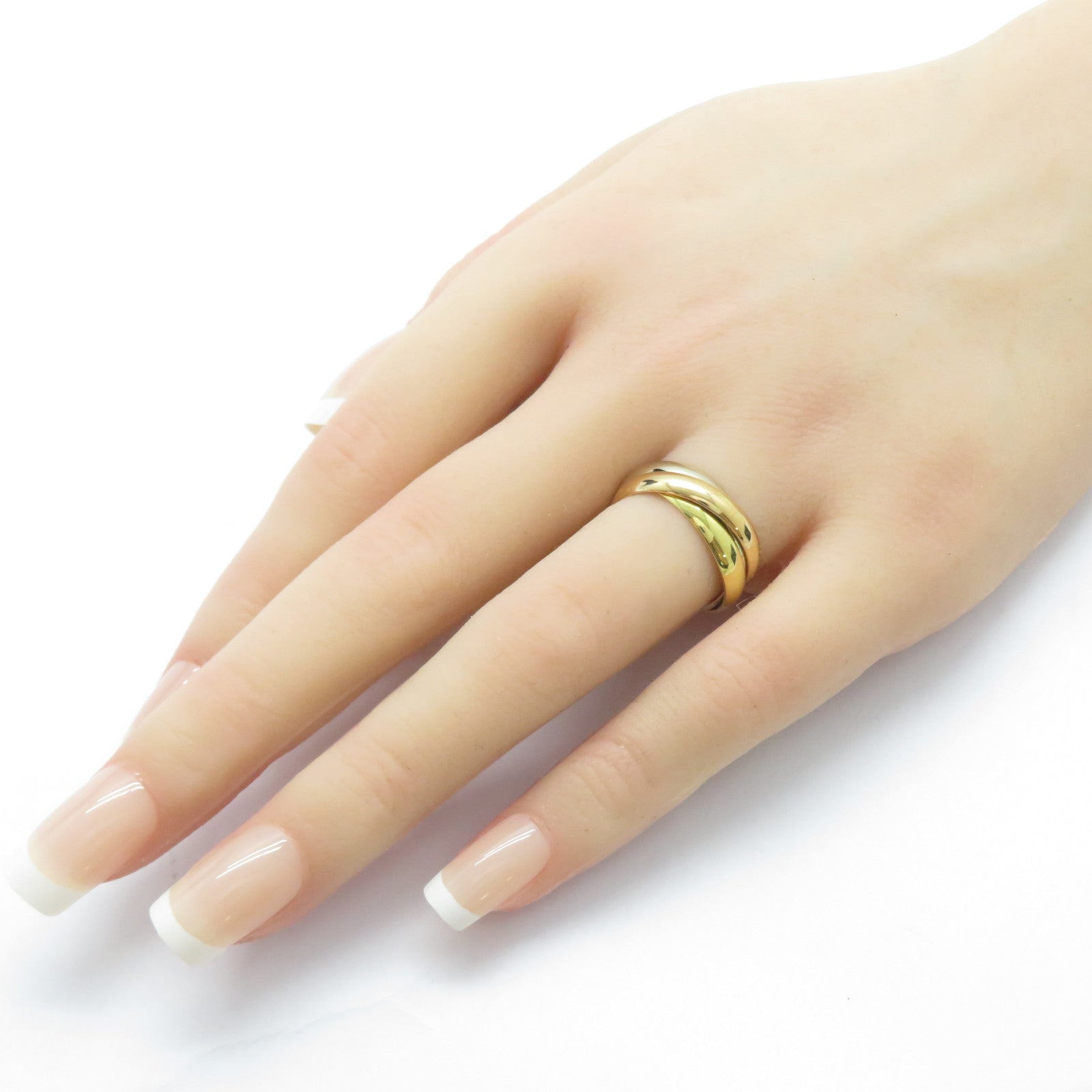 CARTIER 【激減優惠】18K黃金/白金/玫瑰金Trinity戒指Cartier#51/US#6