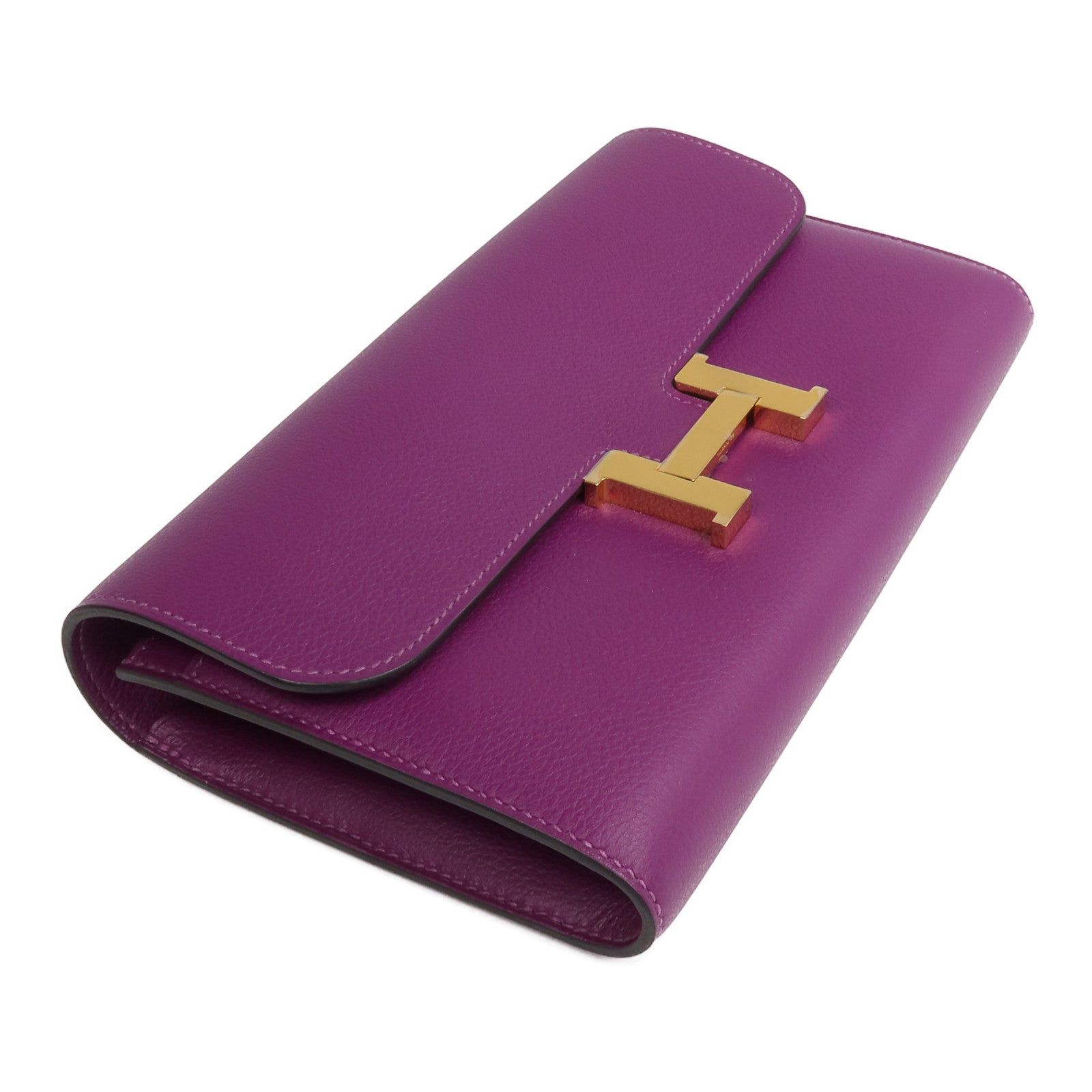 HERMES Evercolor皮革Constance Long Wallet長錢包