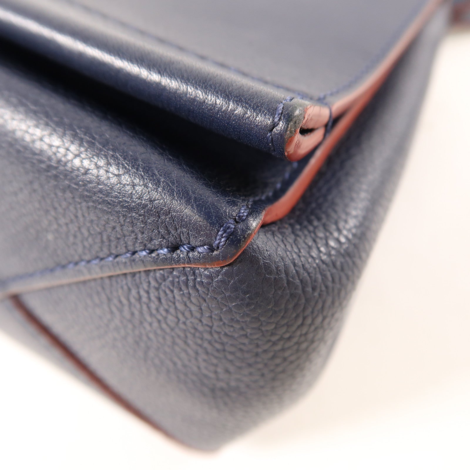 LOUIS VUITTON 牛皮皮革Lockme II BB銀扣手挽肩背兩用袋藍色
