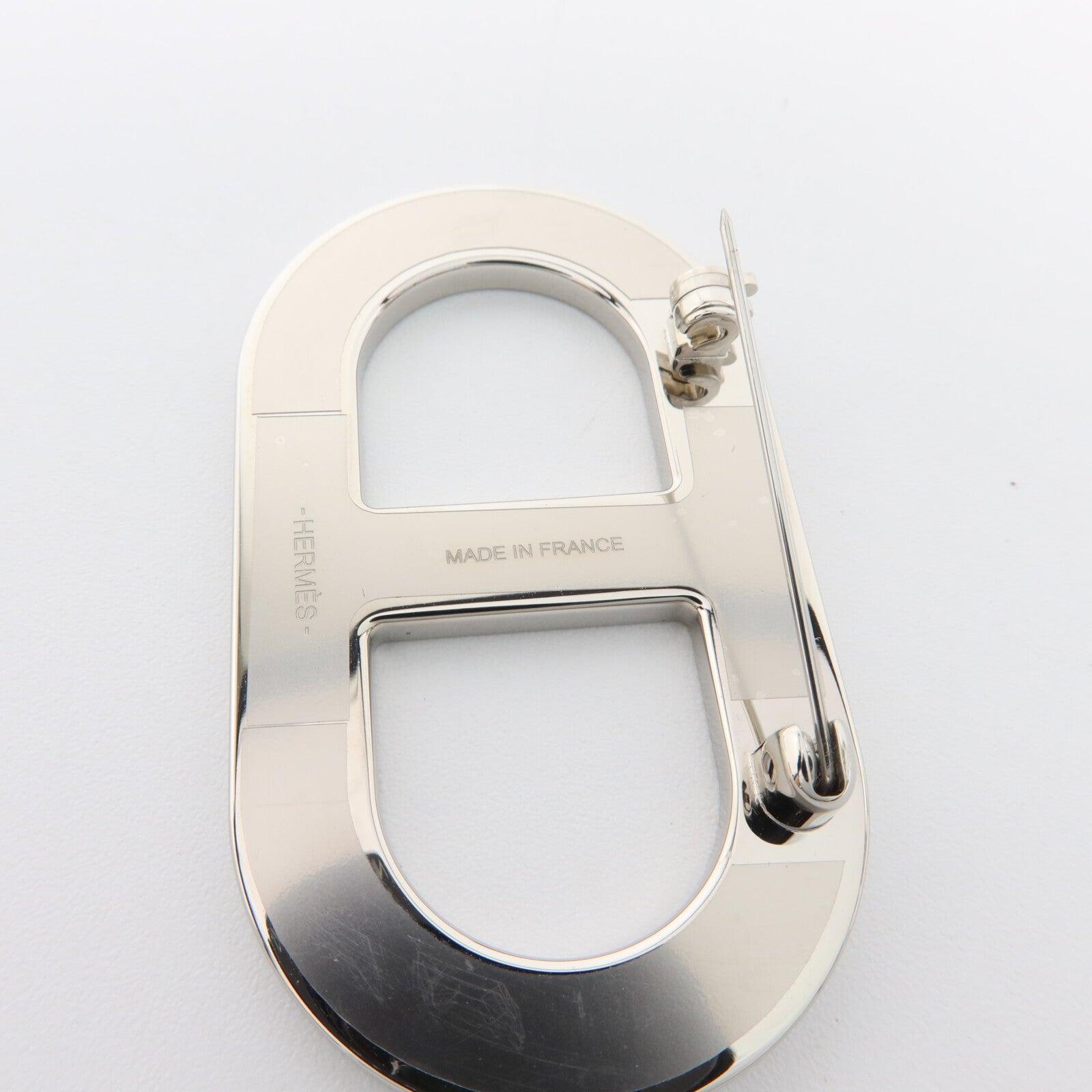 HERMES Epsom皮革/金屬Chaine d'Ancre Brooch胸針