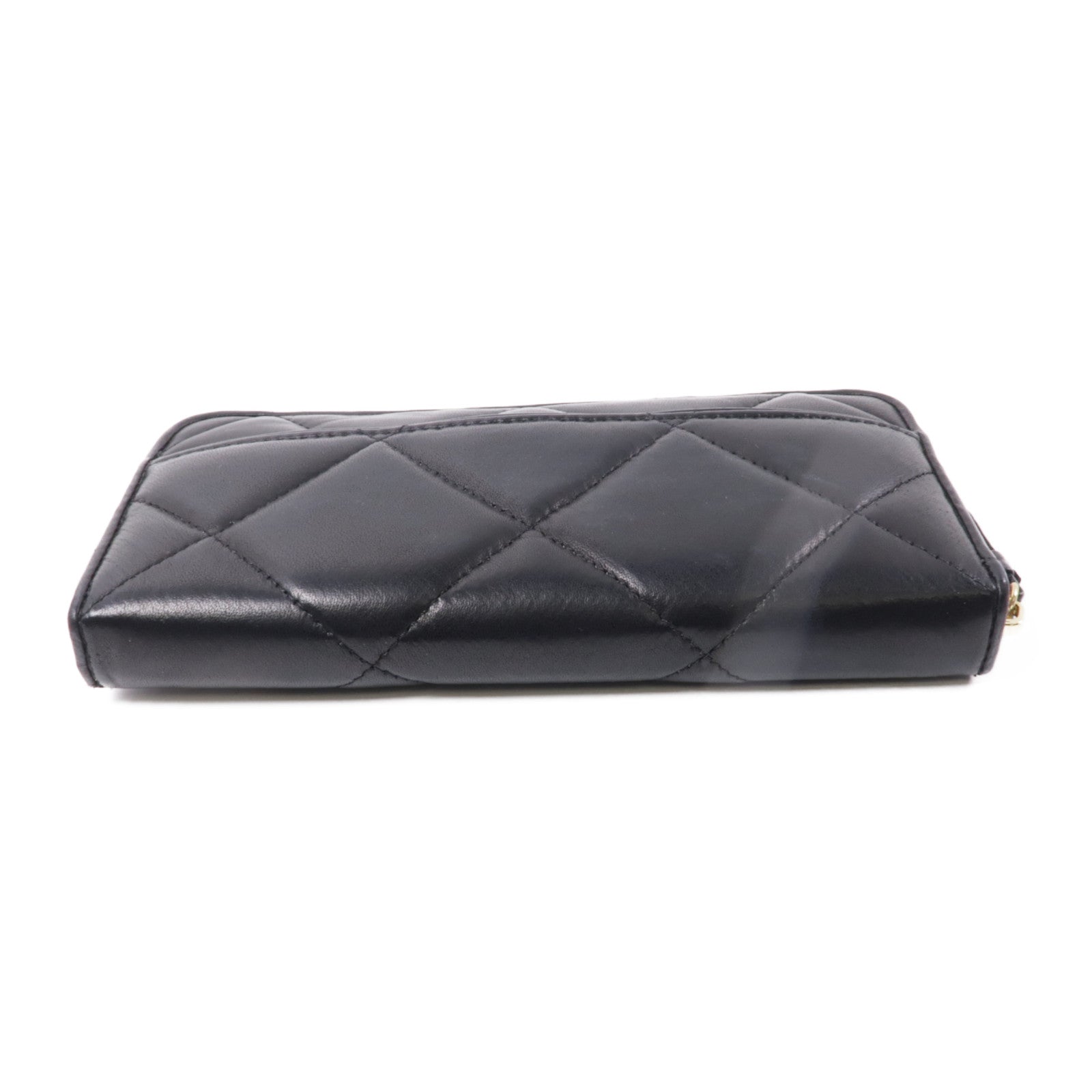 LANVIN 羊皮皮革Long Wallet金扣長錢包黑色