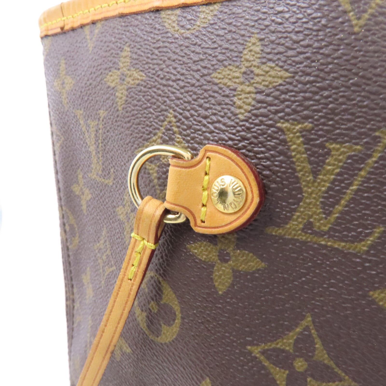 LOUIS VUITTON Monogram Neverfull GM金扣手挽袋啡色