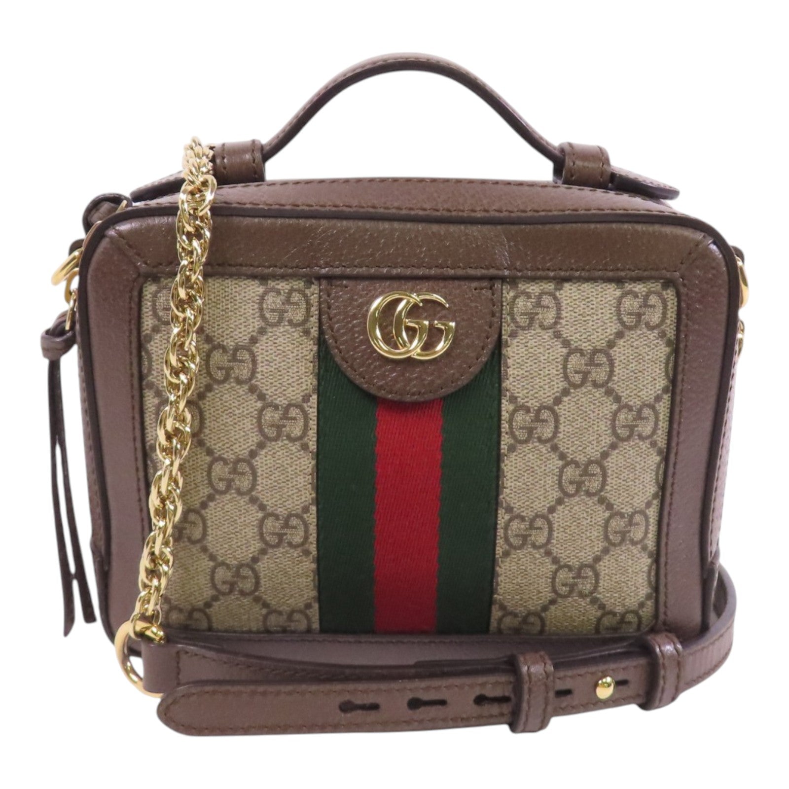 GUCCI 塗層帆布Ophidia GG Mini金扣鏈帶肩背袋