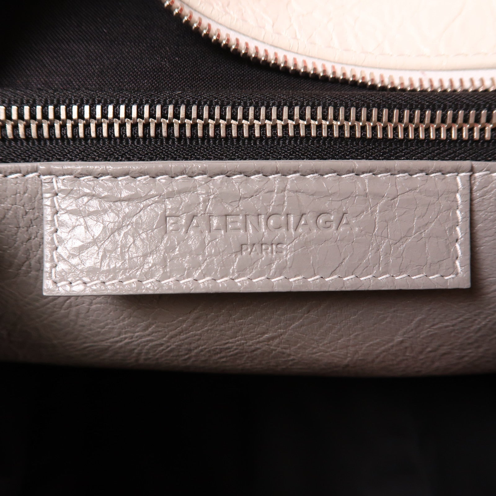 BALENCIAGA 羊皮皮革Bazar Shopper Tote Bag銀扣肩背袋銀色/橙色/啡色