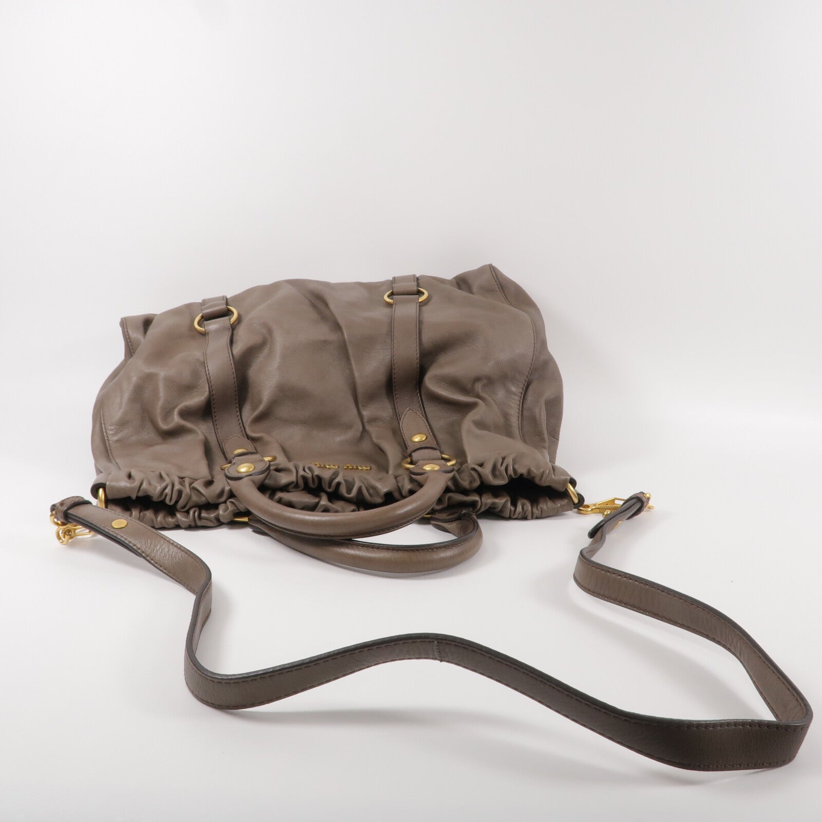 Miu Miu 牛皮皮革2 Way Shoulder手挽肩背兩用袋