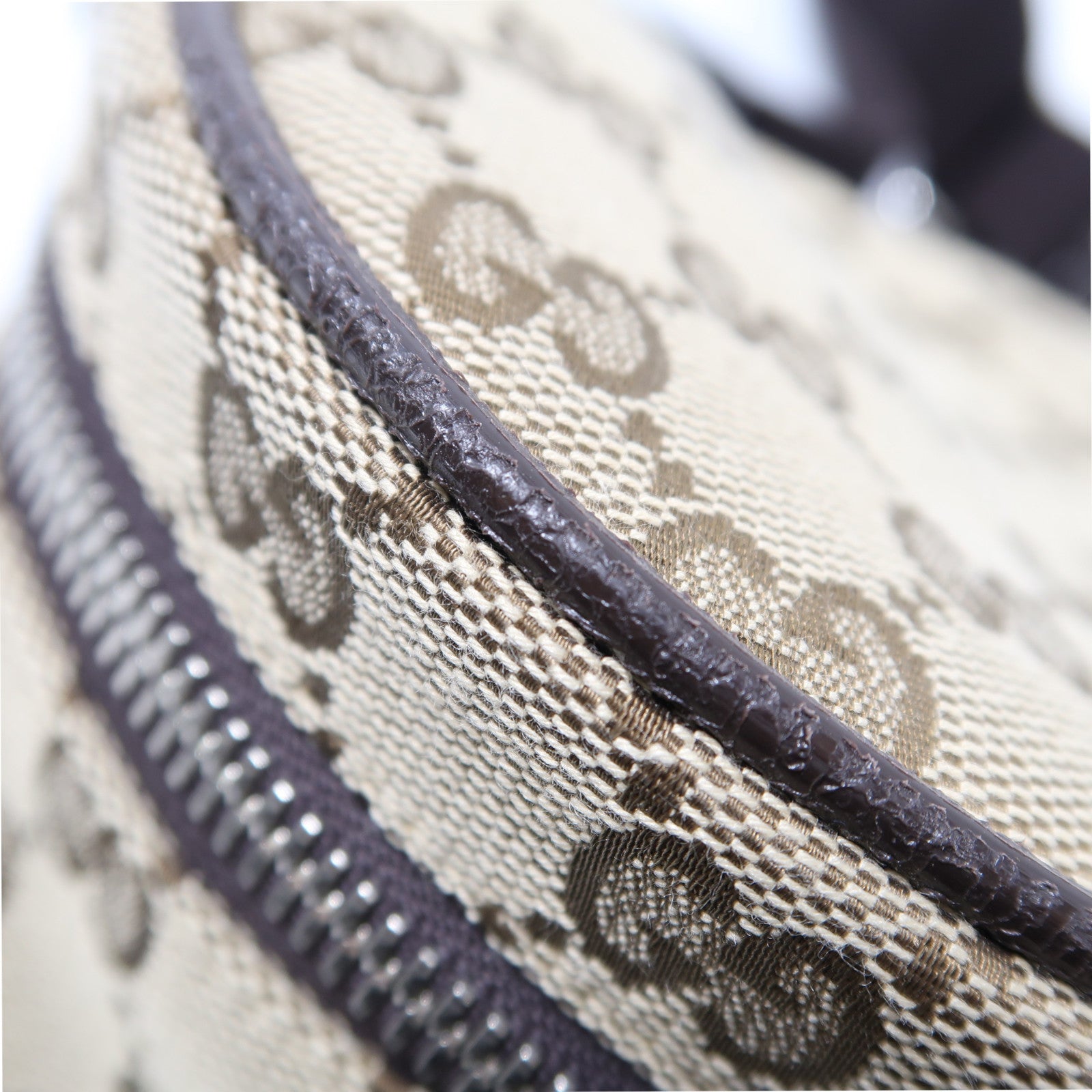 GUCCI 帆布Waist Bag銀扣腰包啡色