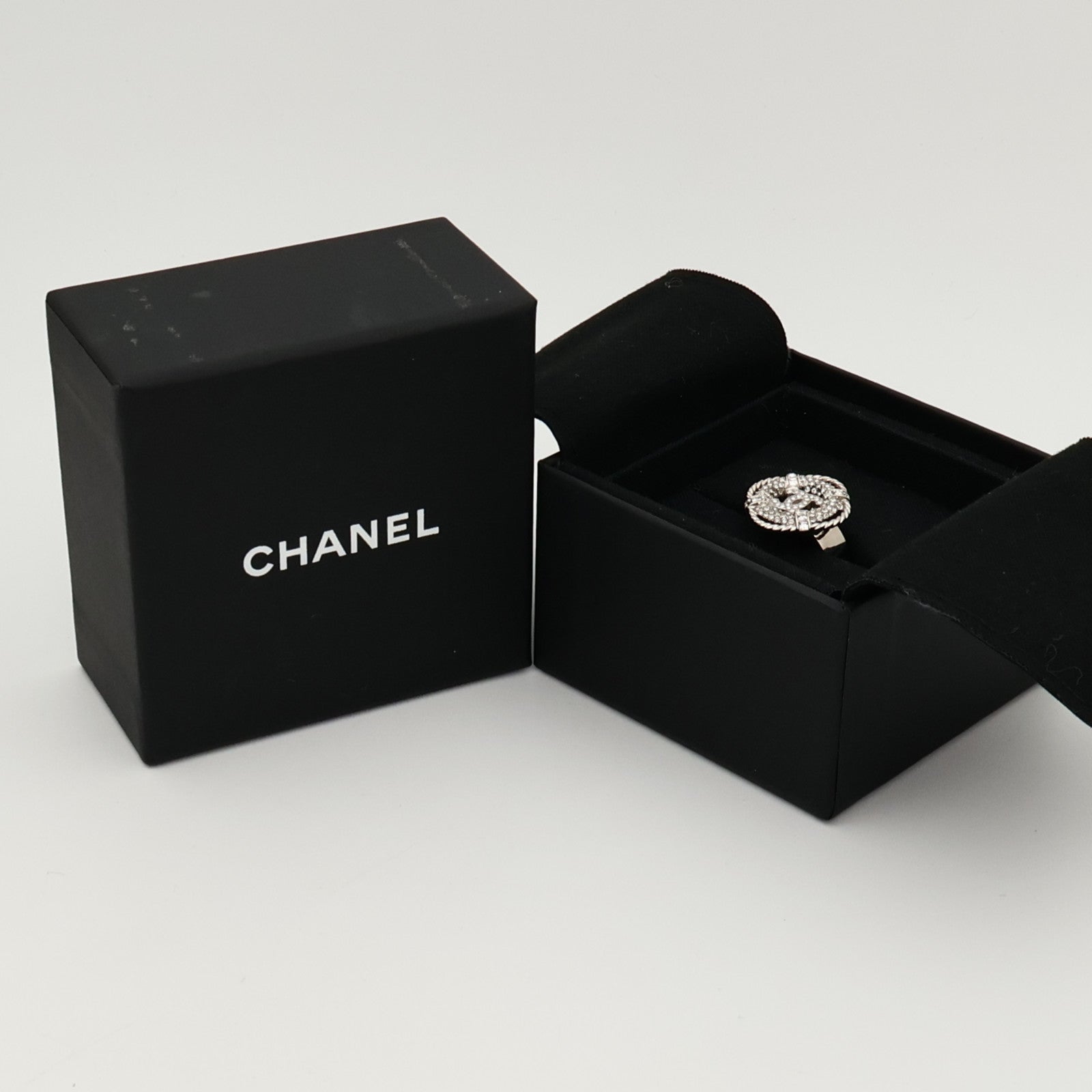 CHANEL 金屬/Strass Crystal Lifesaver CC Ring戒指