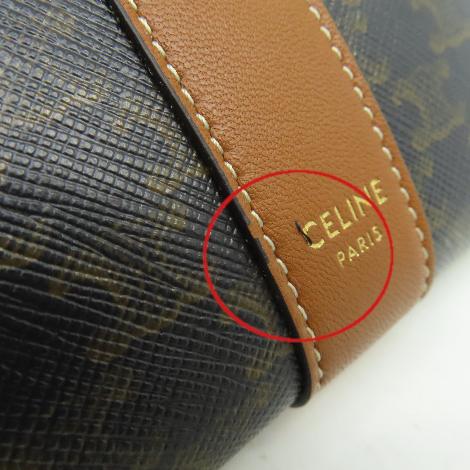 CELINE 塗層皮革Small Trifold Wallet短錢包啡色