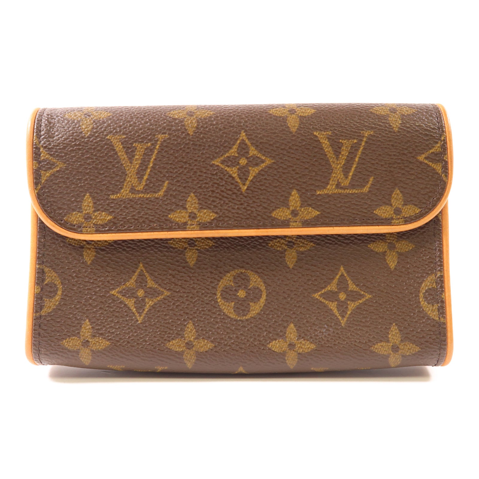 LOUIS VUITTON Monogram Pochette Florentine XS金扣腰包棕色