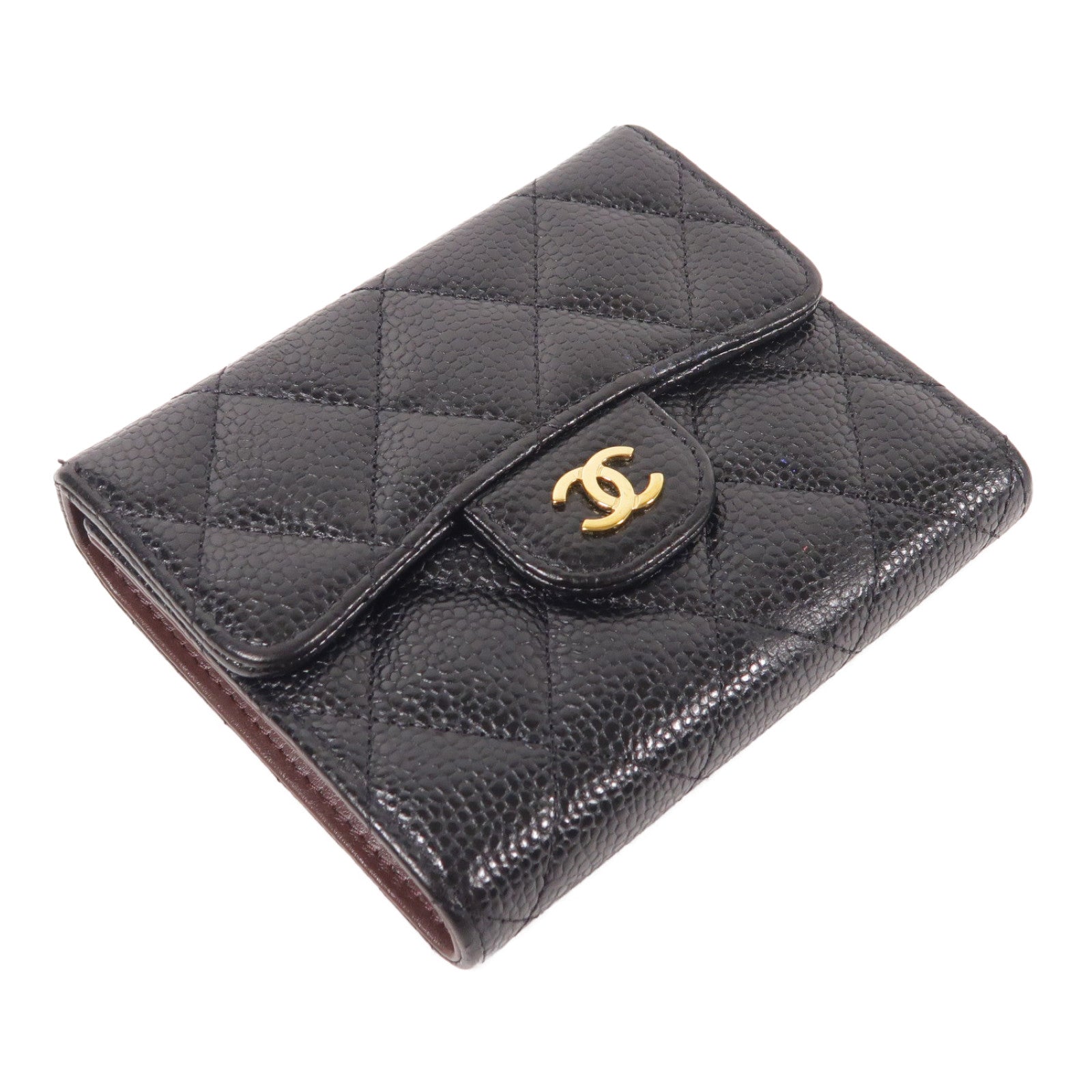 CHANEL 牛皮皮革Classic Small Flap Wallet金扣錢包