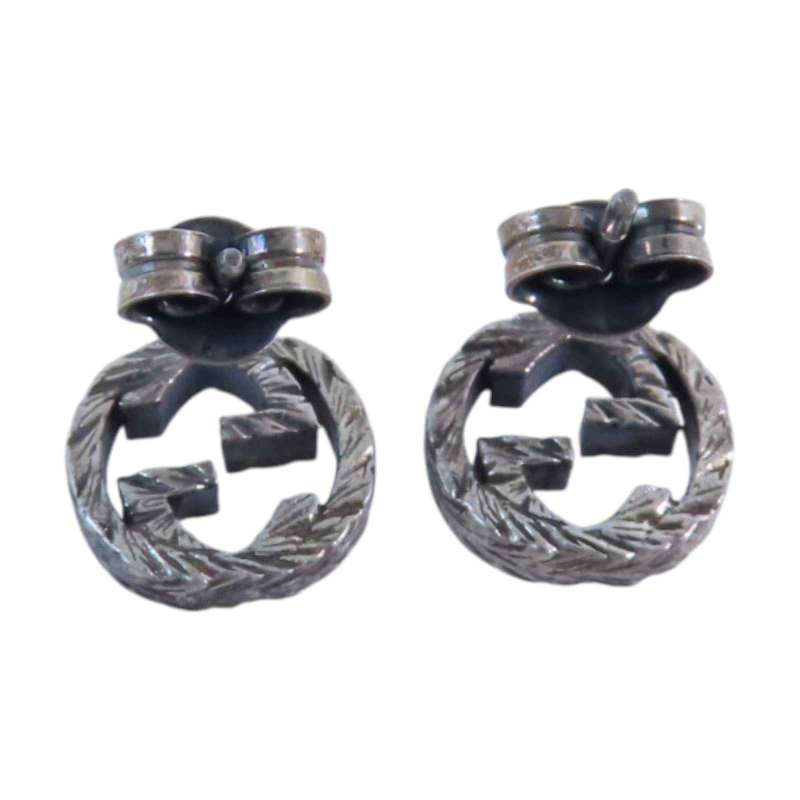 GUCCI GG SHW Doubie G Earring 925 Sterling Silver