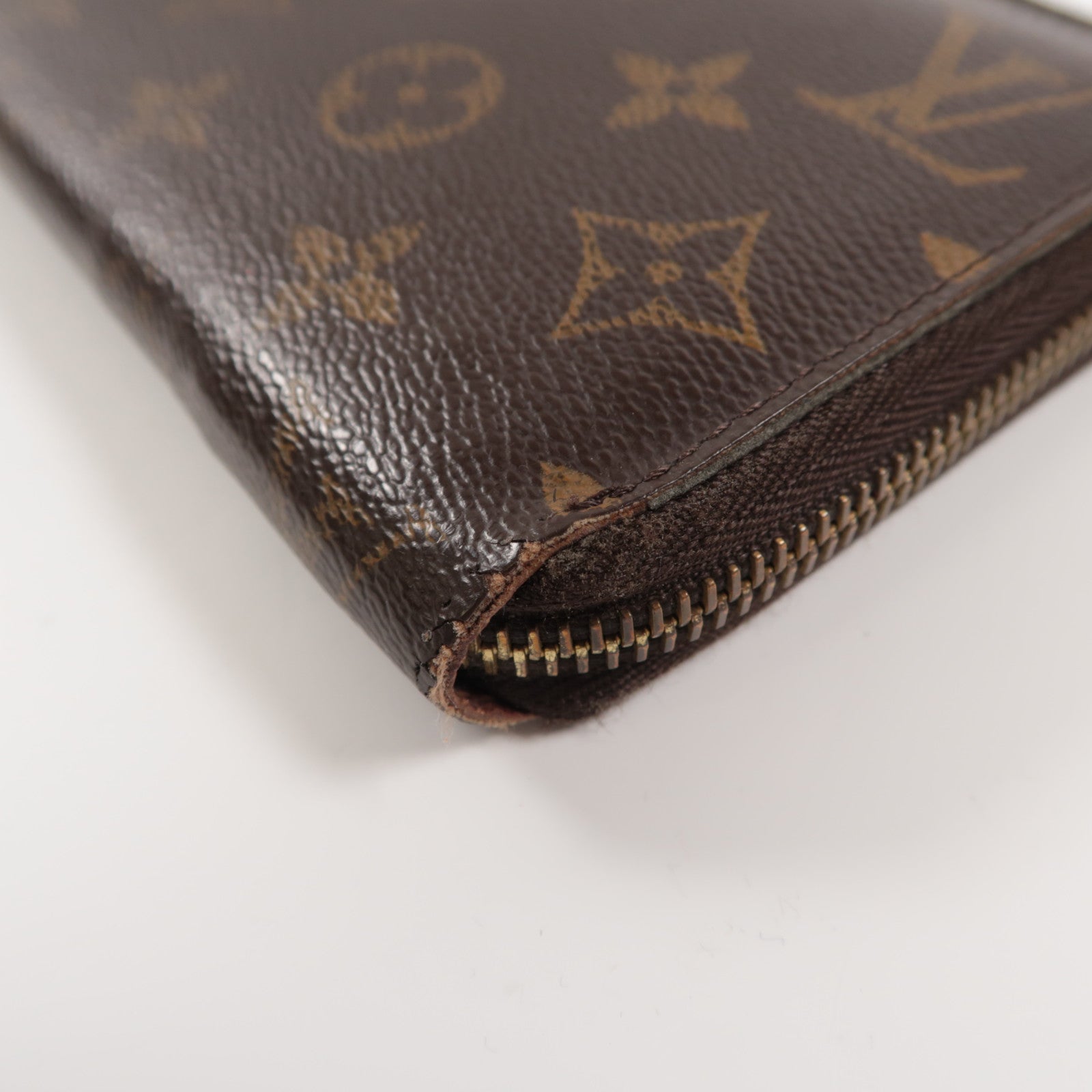LOUIS VUITTON Monogram Long Wallet銀扣/金扣長錢包啡色