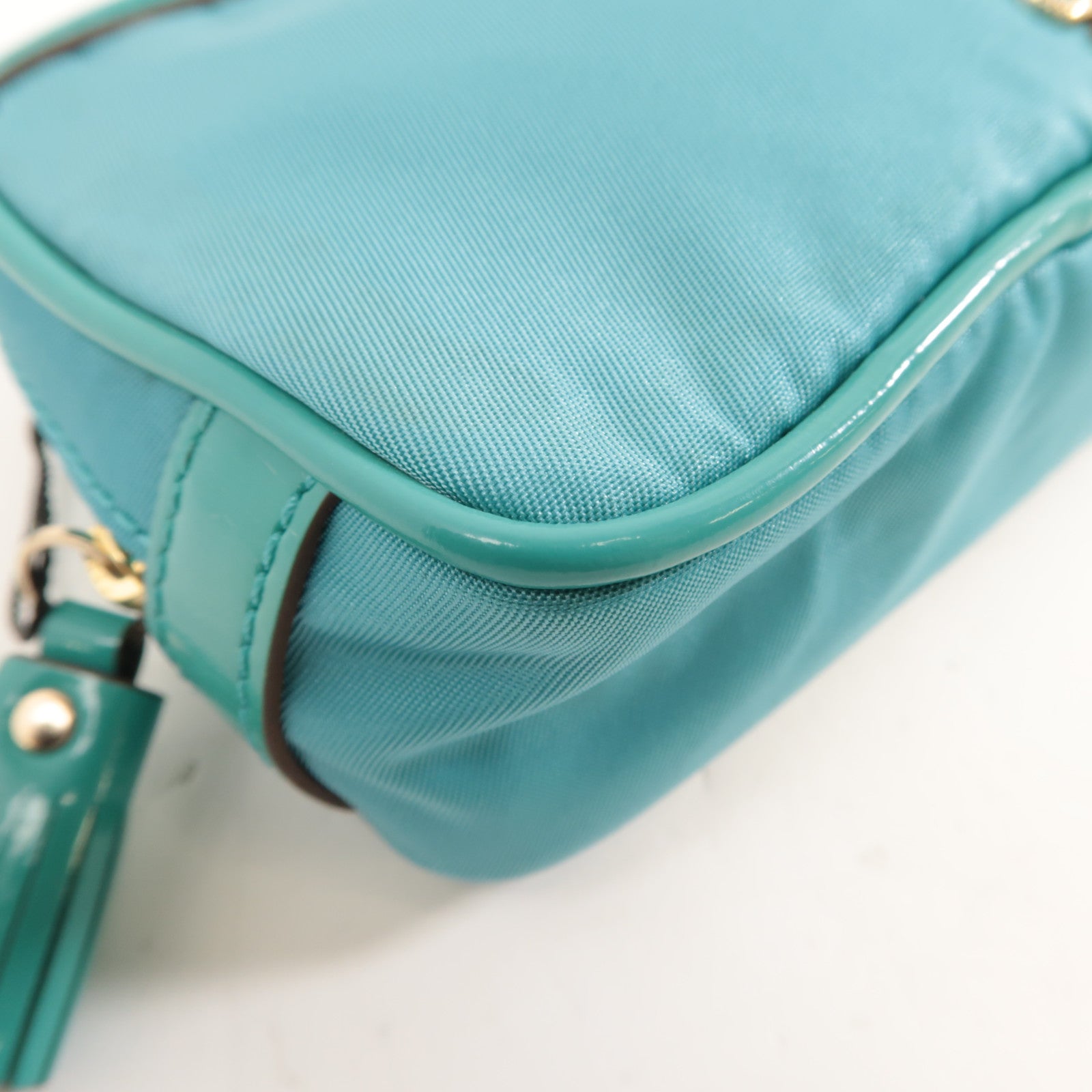 ANYA HINDMARCH 尼龍Clutch Bag金扣手拿包藍色