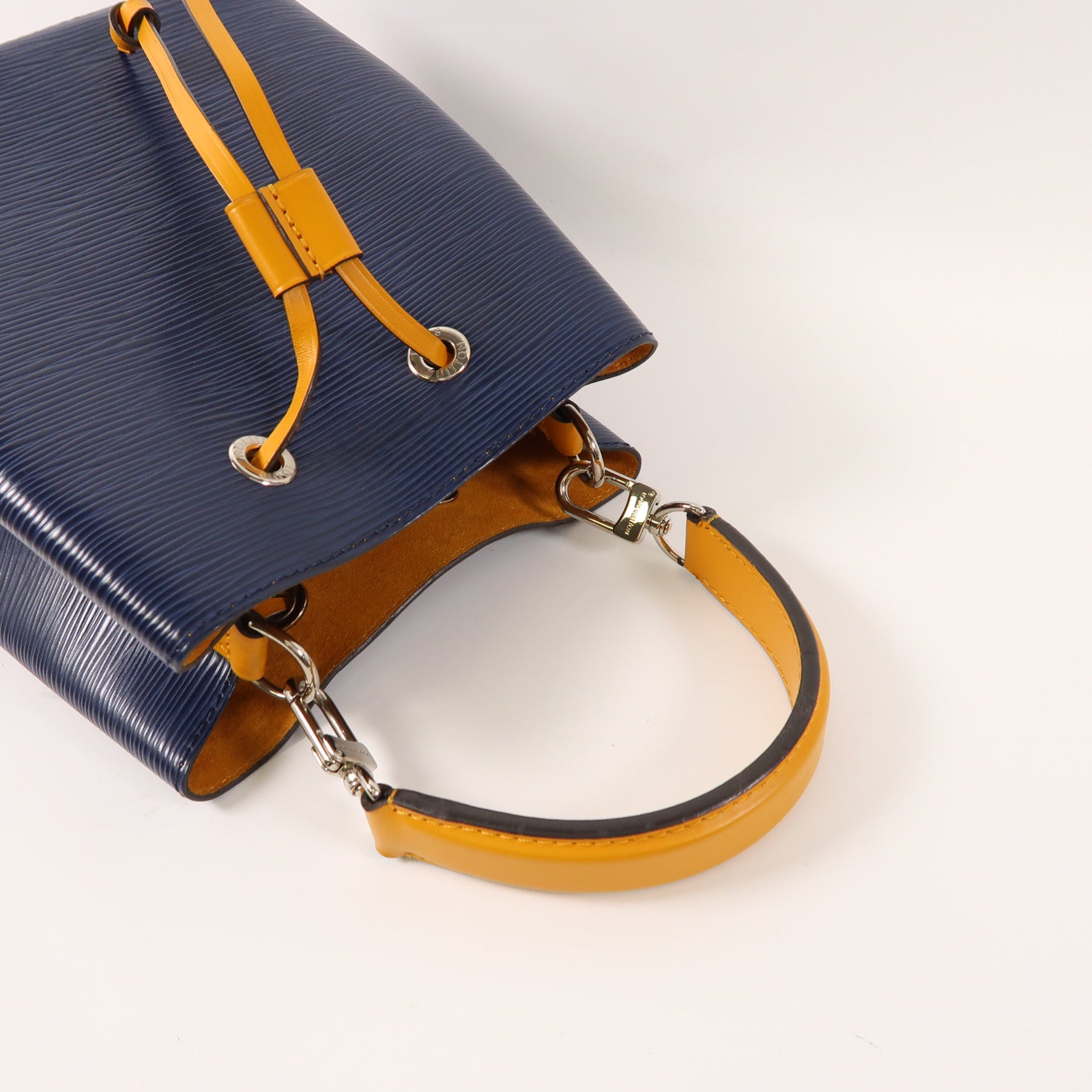 LOUIS VUITTON Epi NeoNoe BB銀扣手挽肩背兩用袋深藍色