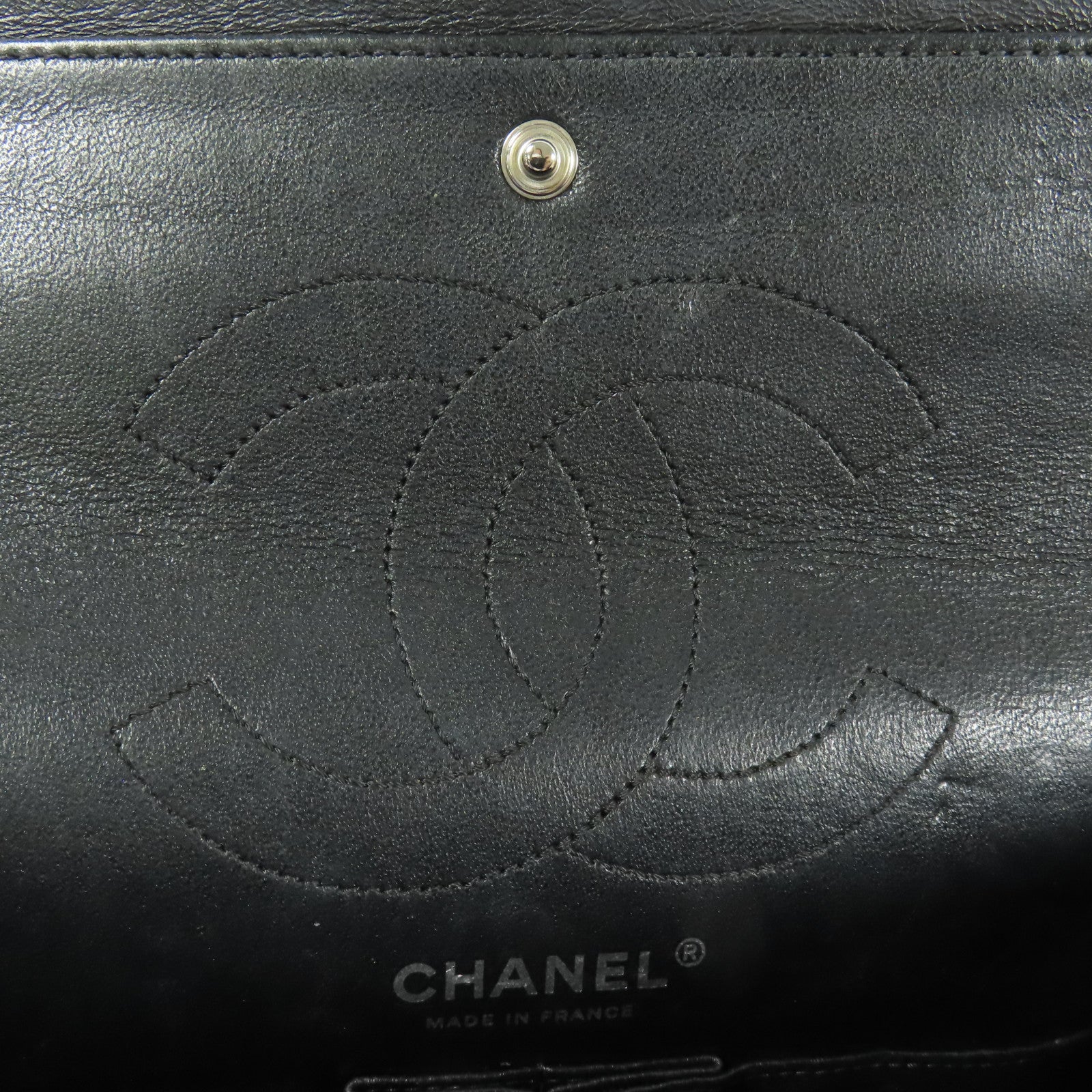 CHANEL CC 2.55 Chain Shoulder Bag Calfskin Leather Black