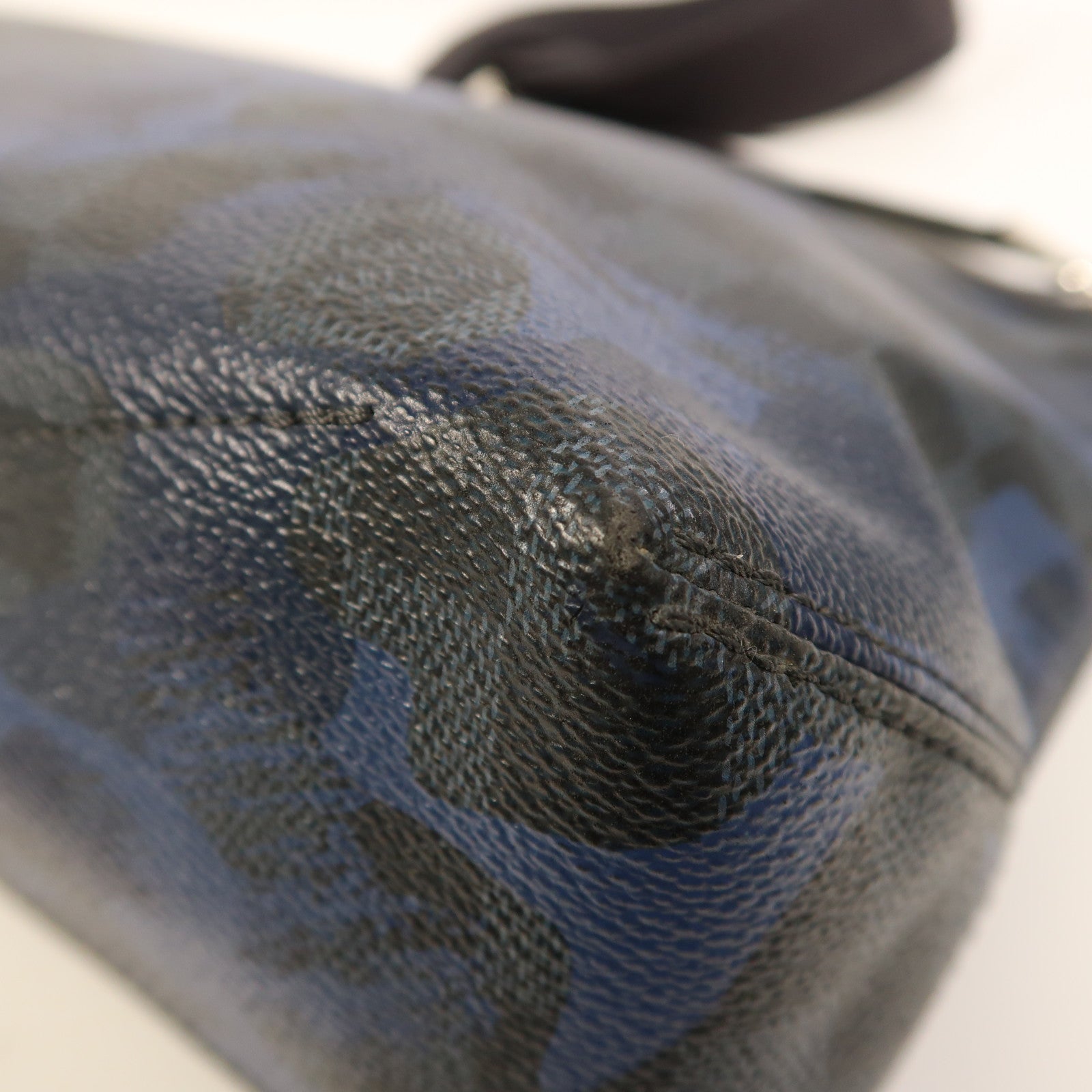 LOUIS VUITTON Damier Cobalt Camouflage Hunter銀扣肩背袋