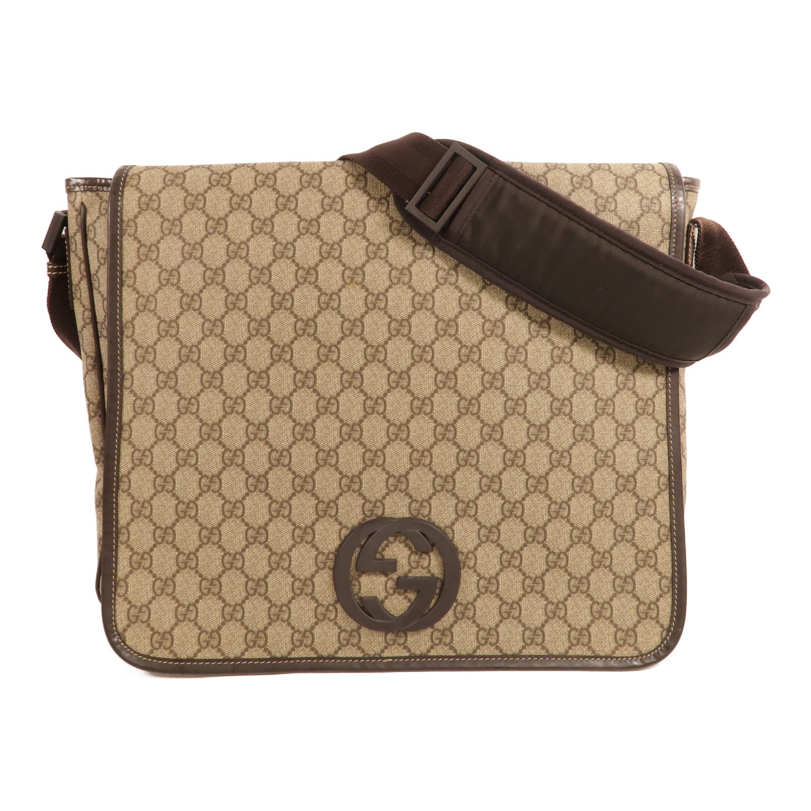 GUCCI 塗層帆布Interlocking G Messenger Bag肩背袋