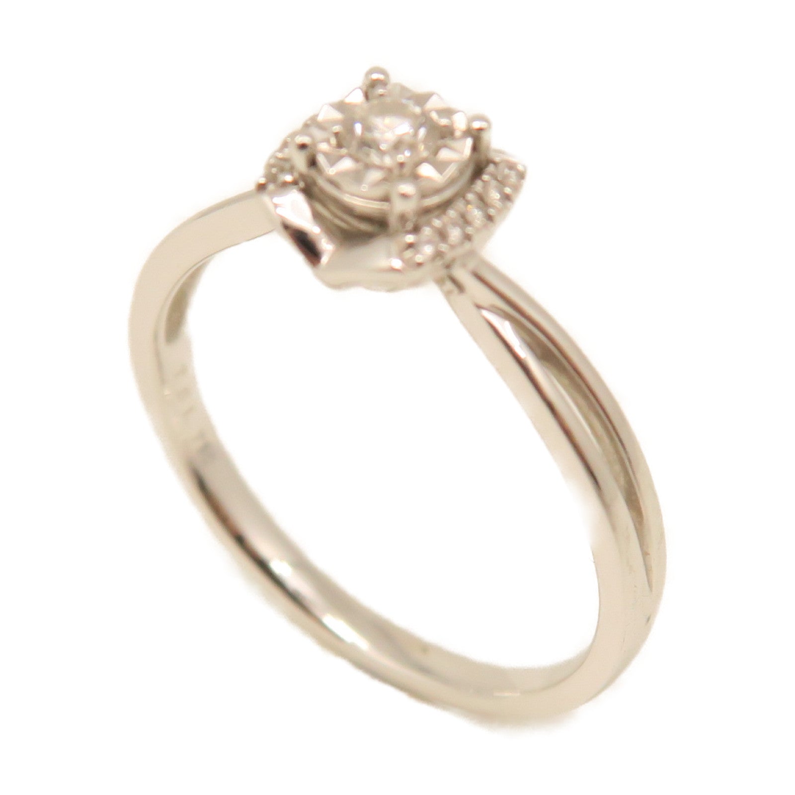 JEWELRY 18K White Gold Diamond Ring US#7.5
