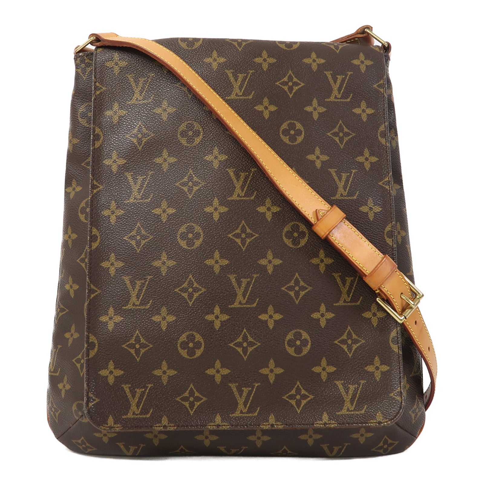 LOUIS VUITTON 【激減優惠】Monogram Musette金扣肩背袋啡色
