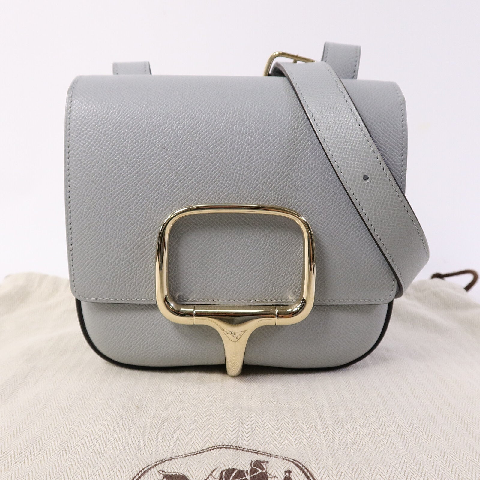 HERMES Epsom皮革Della Cavalleria Mini肩背袋Blue Glacier