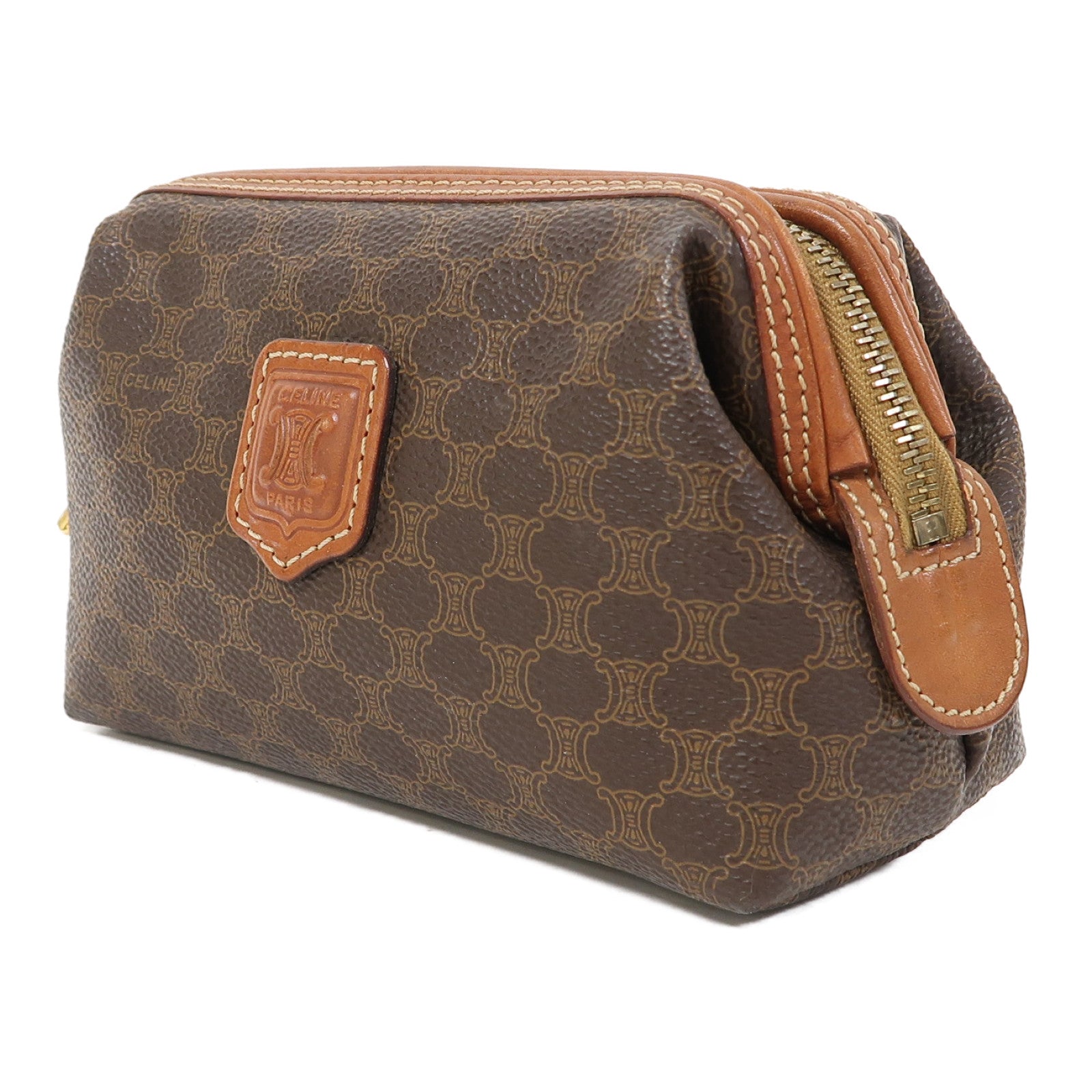 CELINE Macadam Vintage Pouch Bag金扣手拿包啡色 Brand Off Hong Kong Online Store