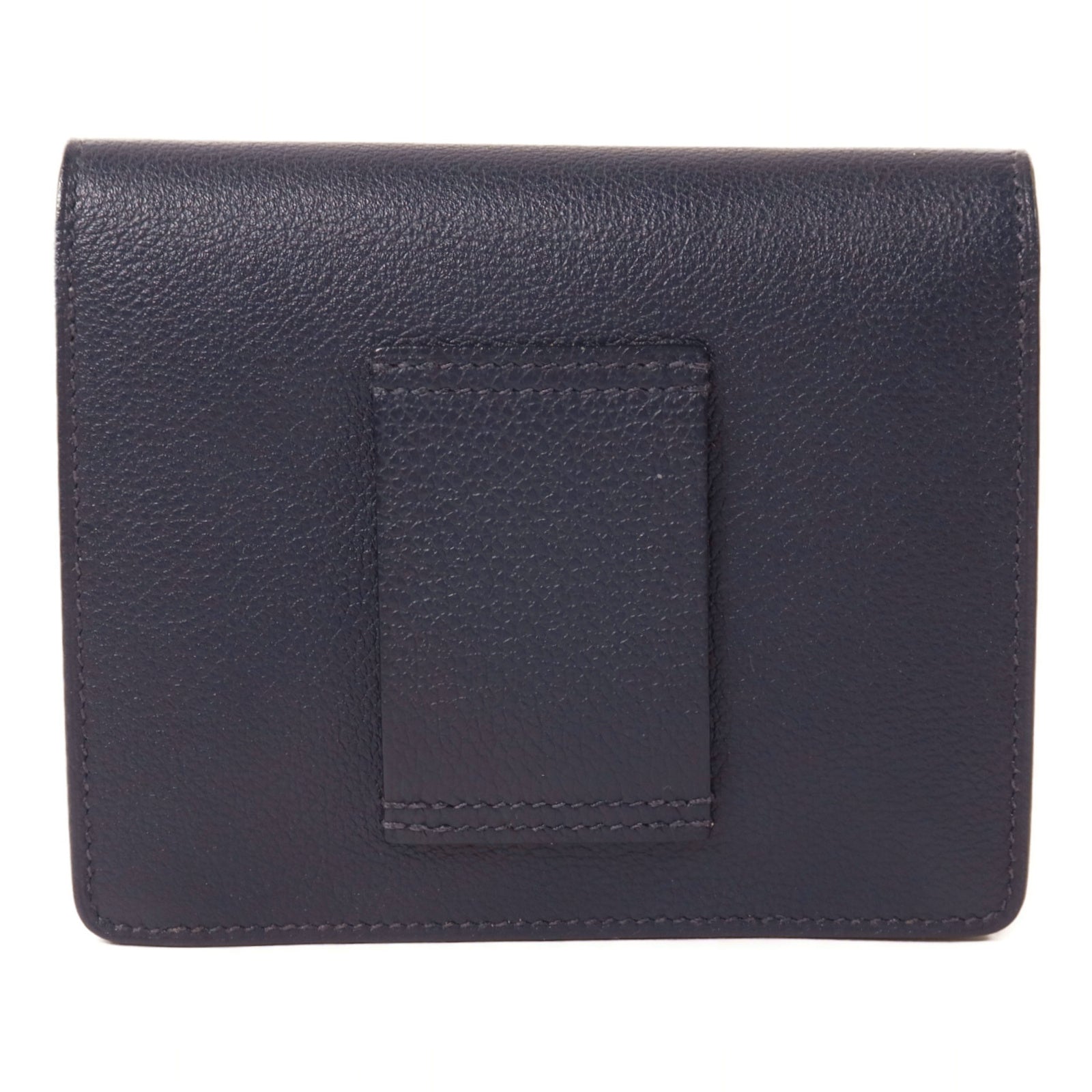 HERMES Evercolor皮革Roulis Slim Wallet錢包Bleu Nuit