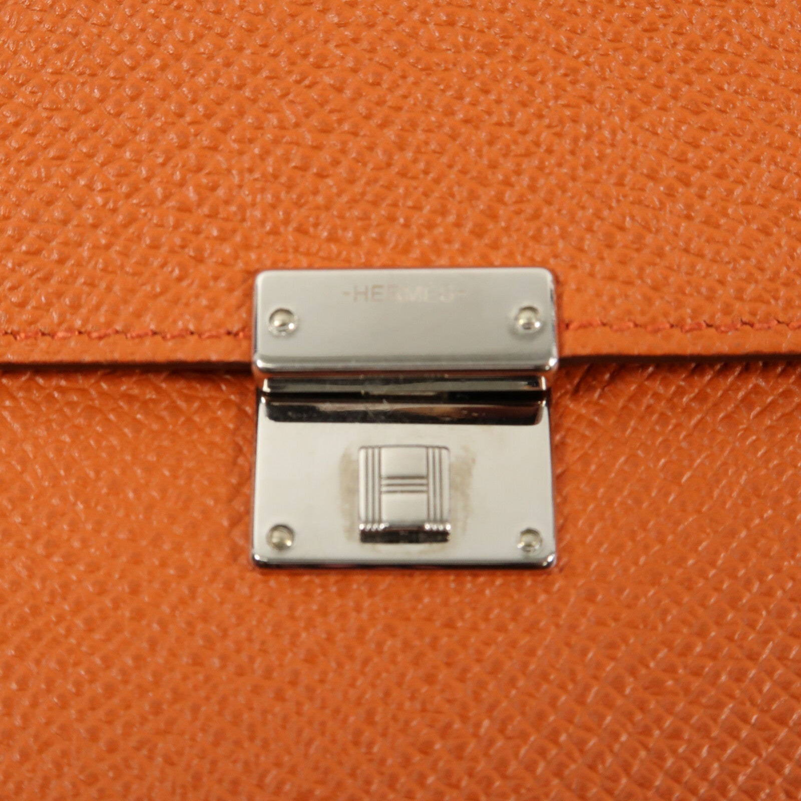 HERMES Epsom皮革Clic 16銀扣肩背袋Cuivre