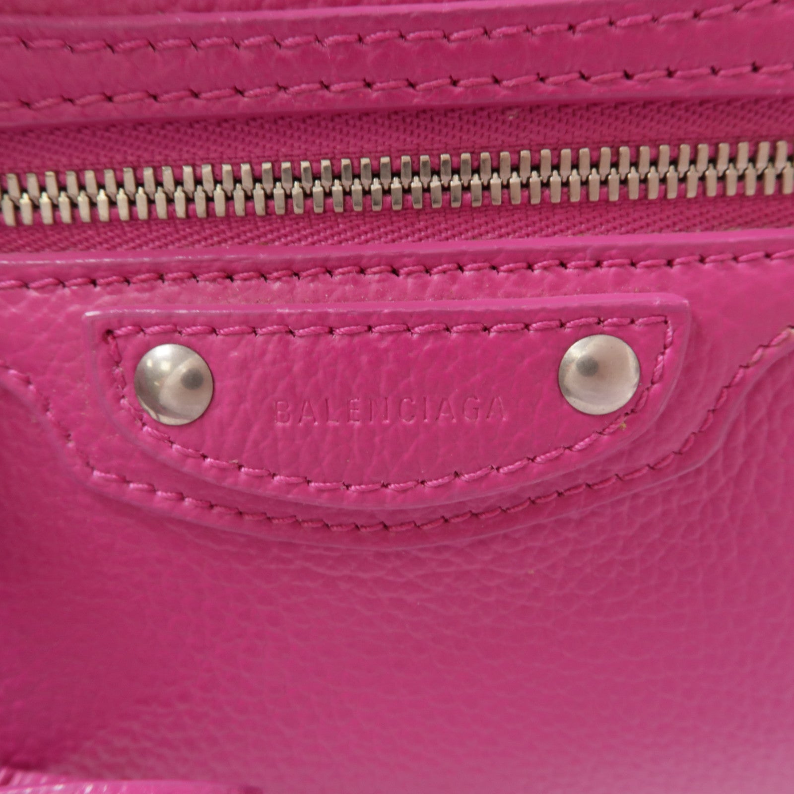 BALENCIAGA 牛皮皮革Neo Classic City Mini銀扣手挽肩背兩用袋