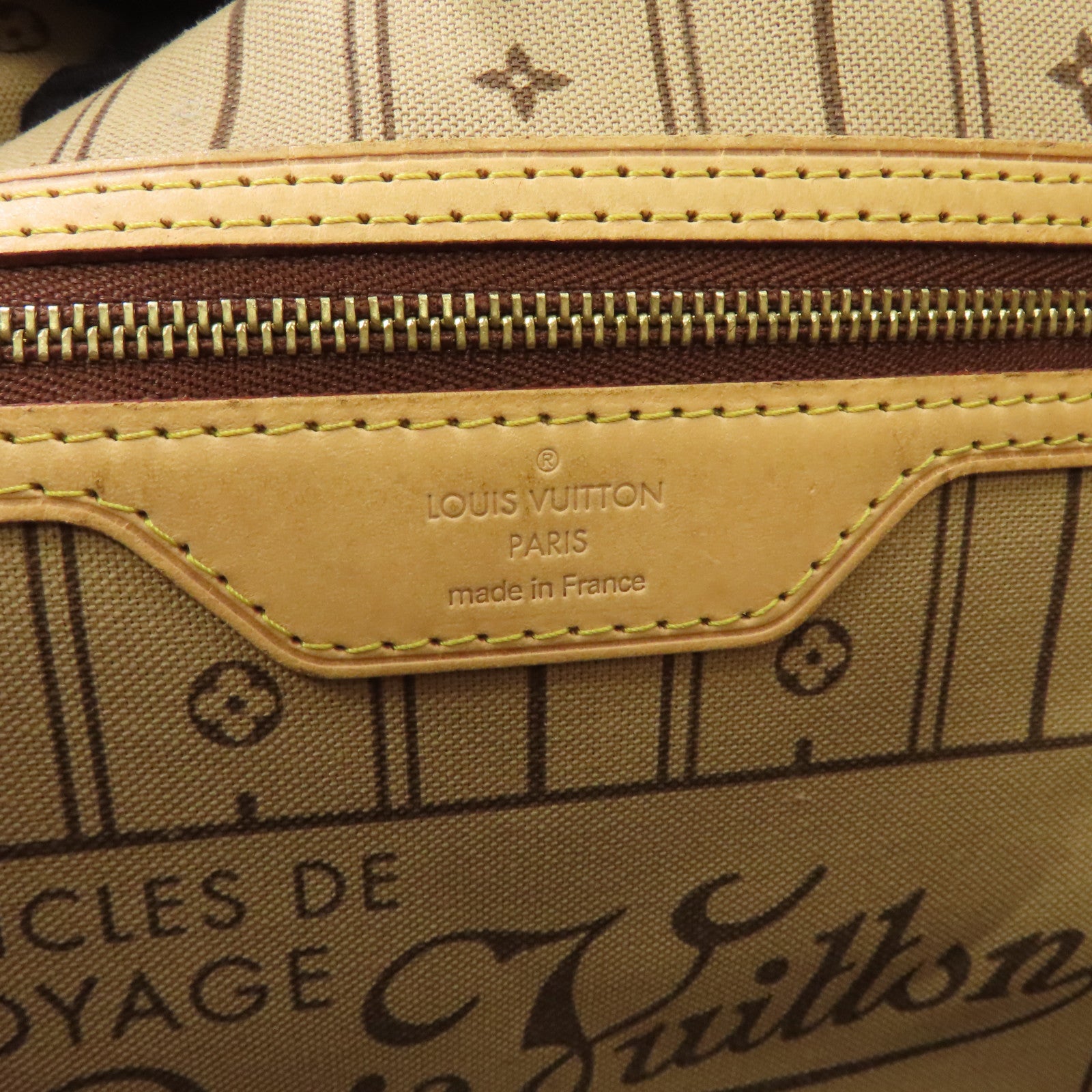 LOUIS VUITTON Monogram Neverfull GM金扣手挽袋啡色