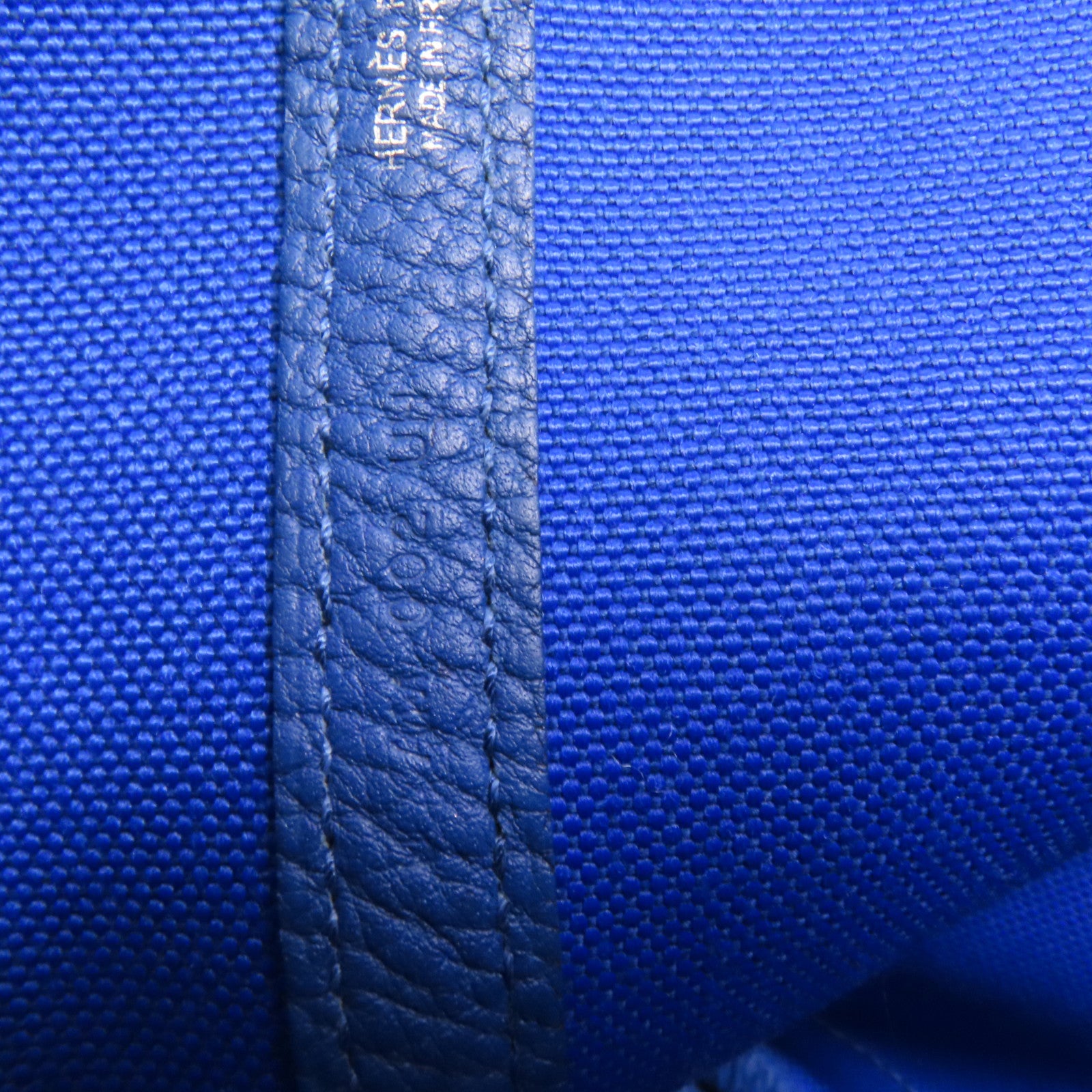 HERMES 帆布Garden Party TPM銀扣手挽袋Blue France
