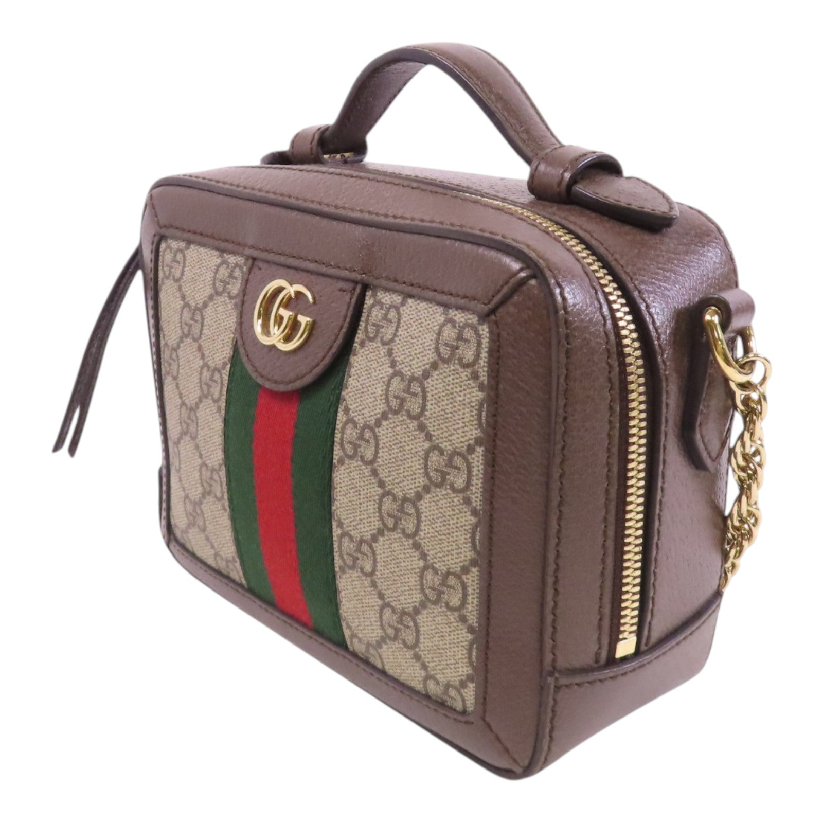GUCCI 塗層帆布Ophidia GG Mini金扣鏈帶肩背袋