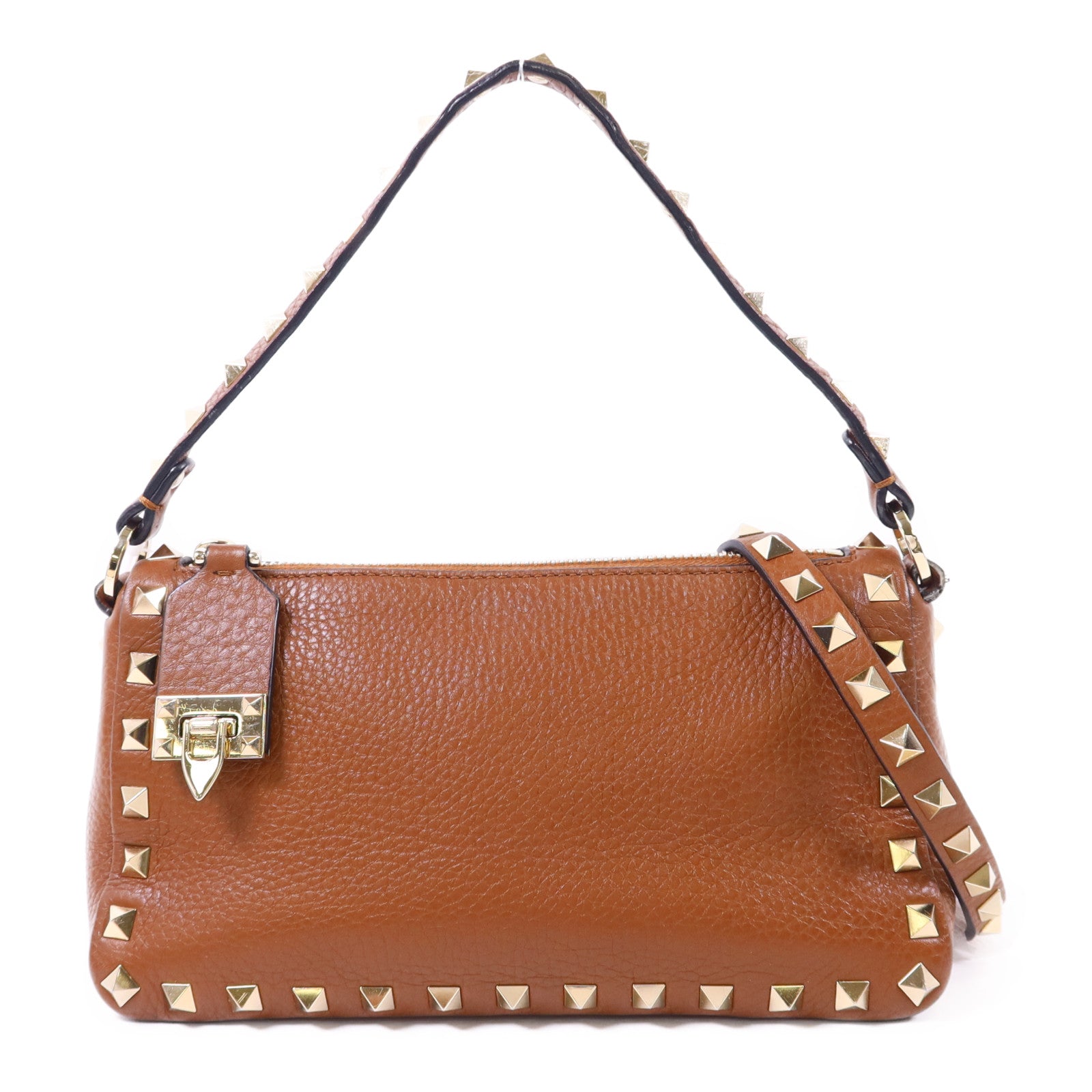 Valentino 【激減優惠】牛皮皮革Rockstud 2 Way Shoulder Bag金扣手挽肩背兩用袋