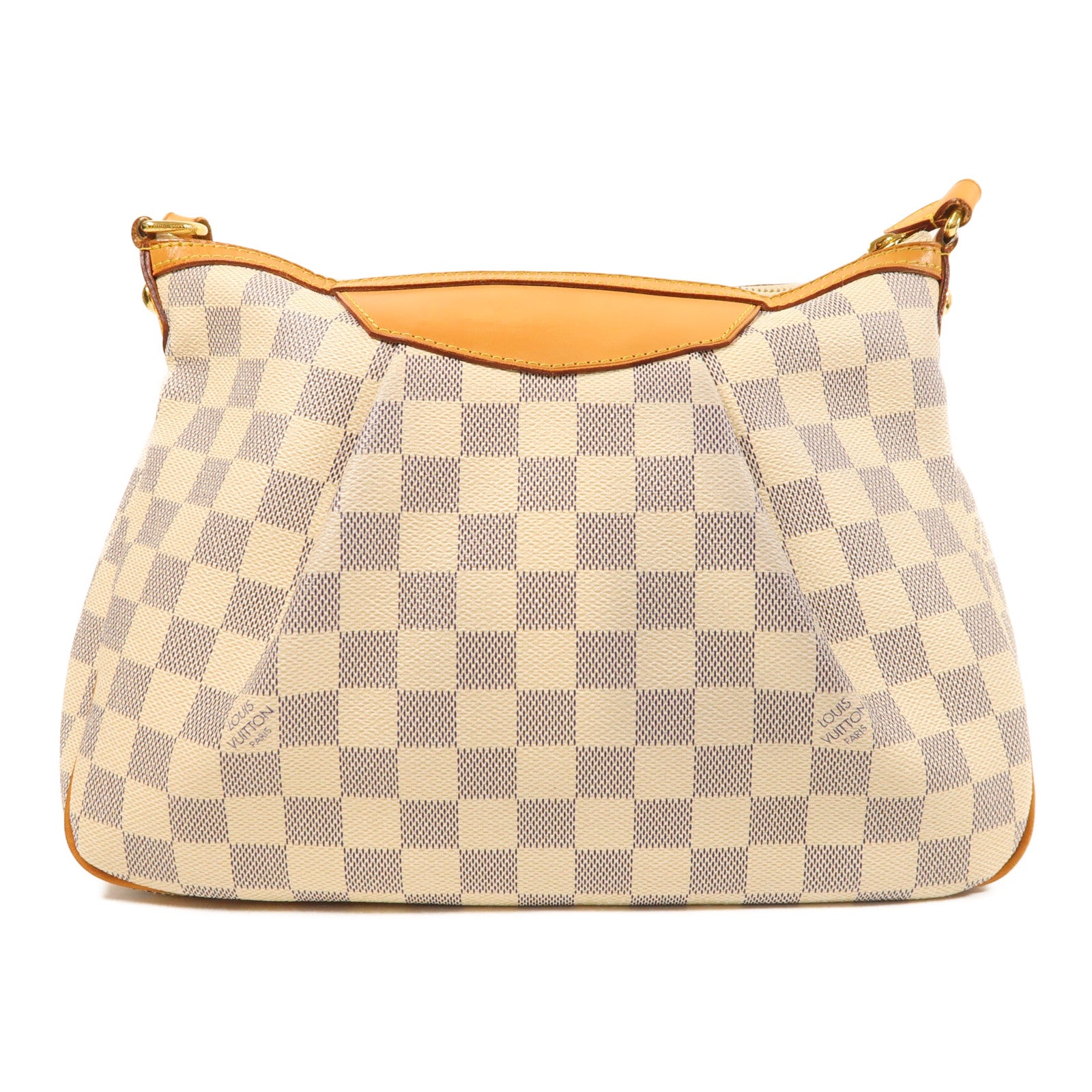 LOUIS VUITTON Damier Azur Siracusa PM金扣肩背袋