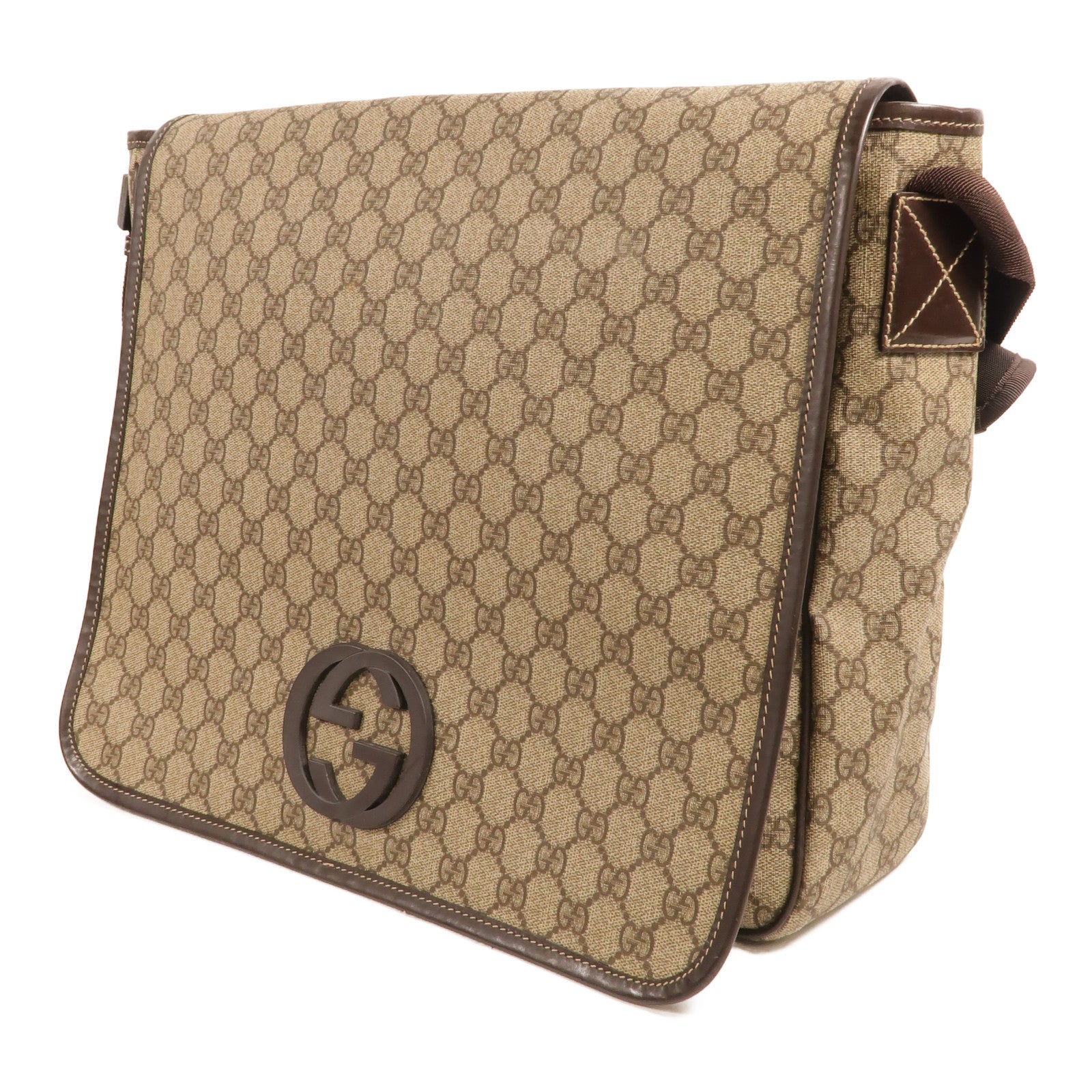 GUCCI 塗層帆布Interlocking G Messenger Bag肩背袋