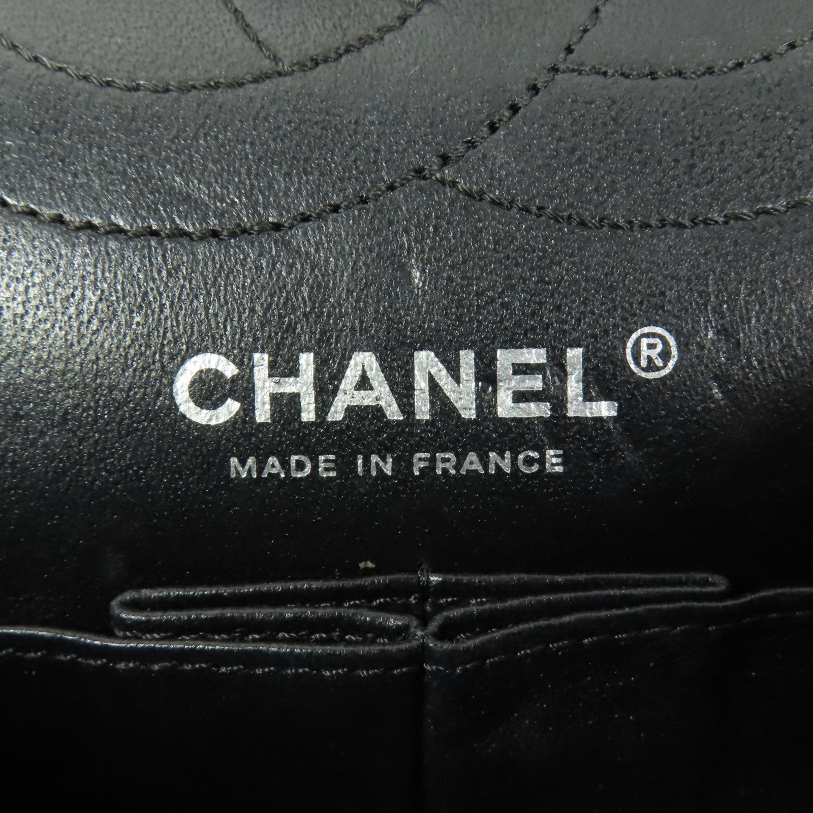 CHANEL CC 2.55 Chain Shoulder Bag Calfskin Leather Black