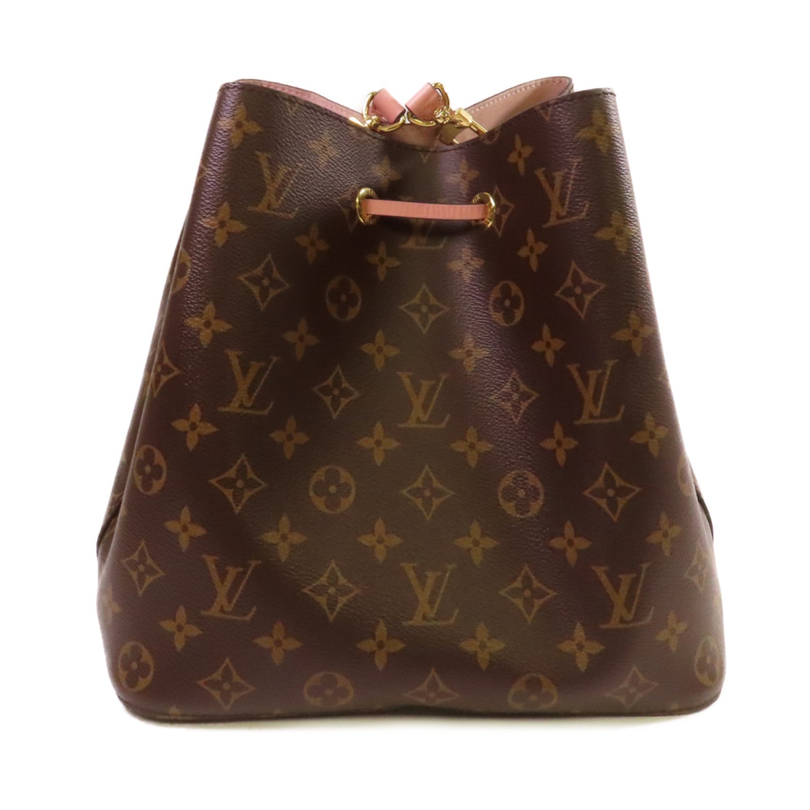 LOUIS VUITTON Monogram NeoNoe MM Shoulder Bag金扣肩背袋啡色/粉紅色