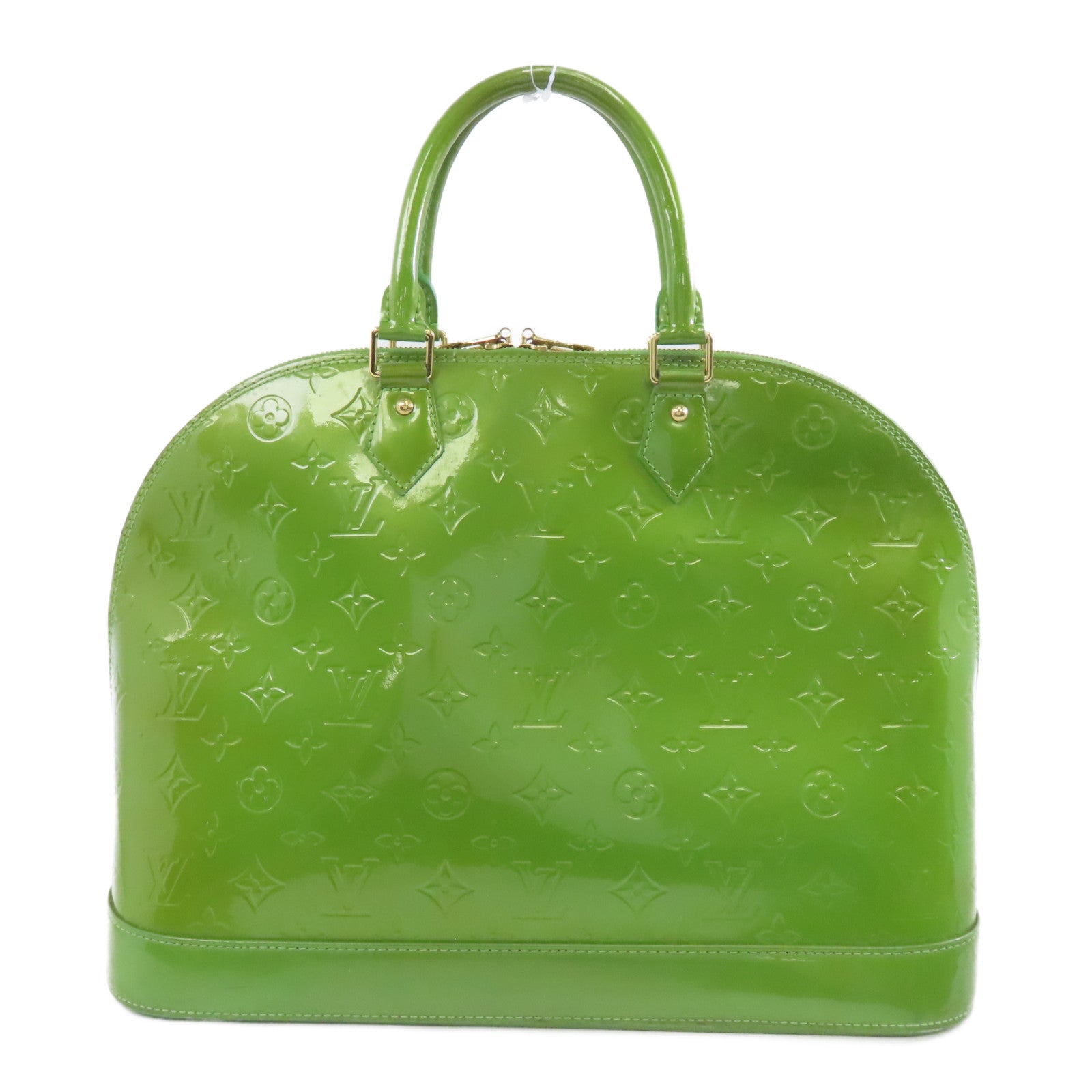 LOUIS VUITTON Vernis Alma GM金扣手挽袋綠色