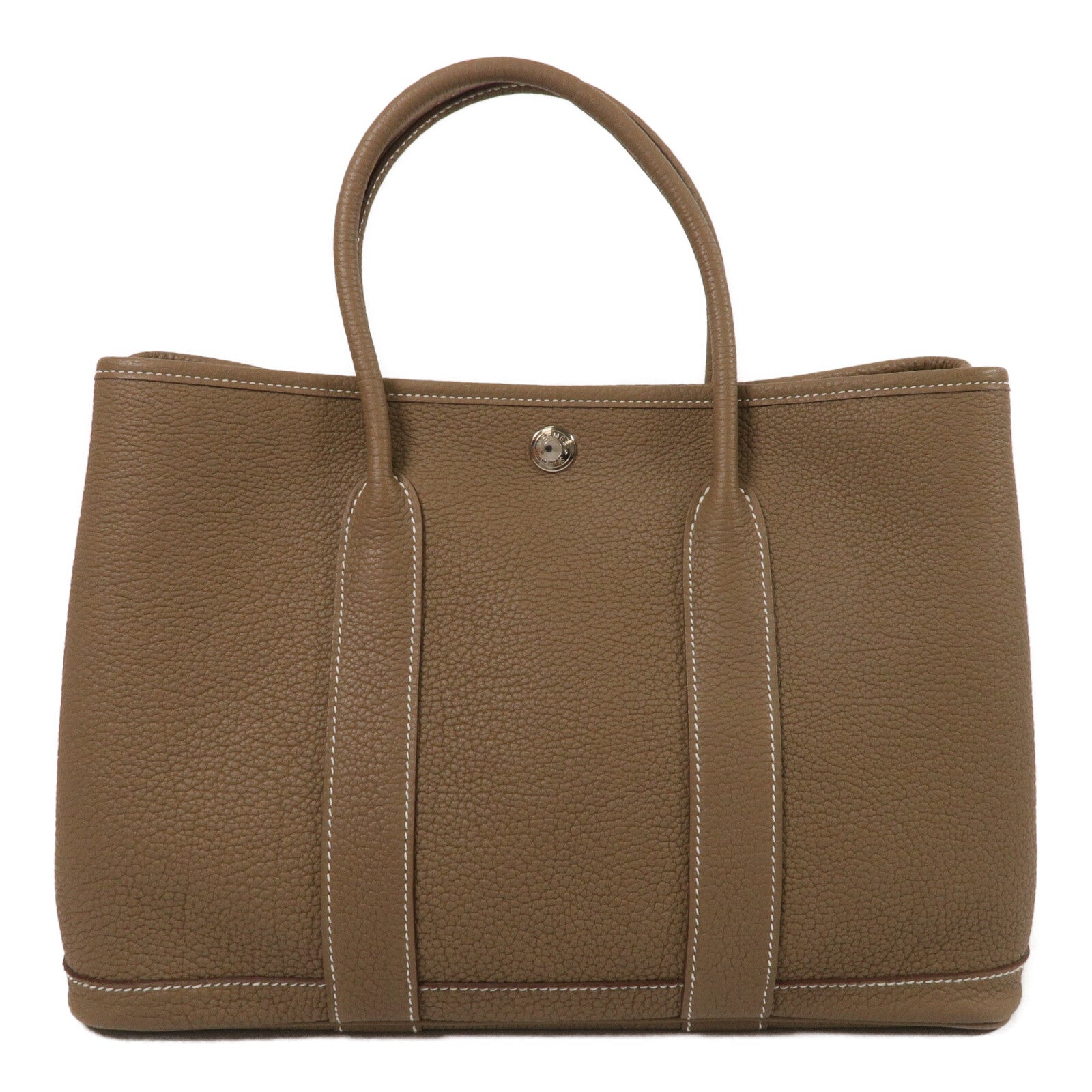 HERMES Negonda皮革Garden Party TPM手挽袋Etoupe