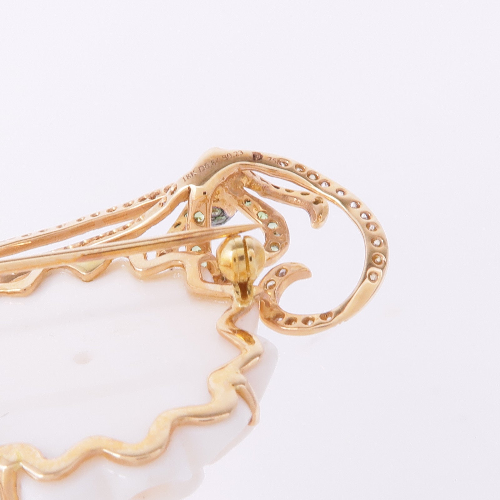 JEWELRY 18K玫瑰金Brooch珊瑚石/藍寶石/鑽石胸針