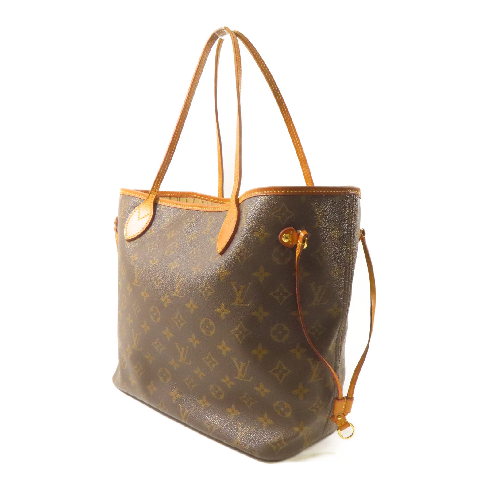 LOUIS VUITTON 【激減優惠】Monogram Neverfull MM金扣手挽袋啡色