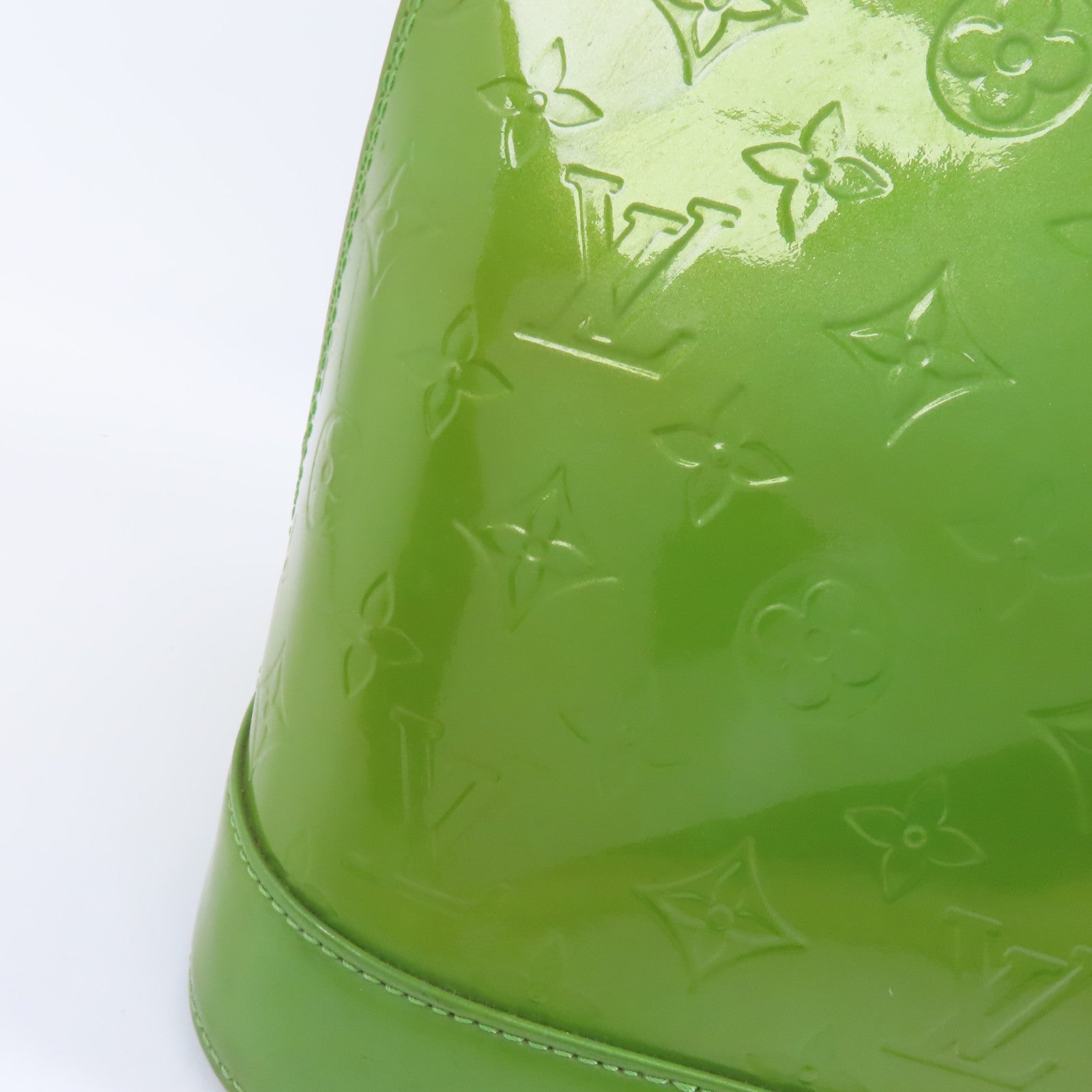 LOUIS VUITTON Vernis Alma GM金扣手挽袋綠色