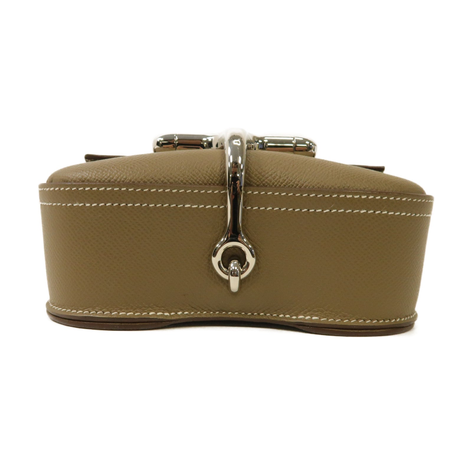 HERMES Epsom皮革Della Cavalleria Mini銀扣肩背袋經典駝色
