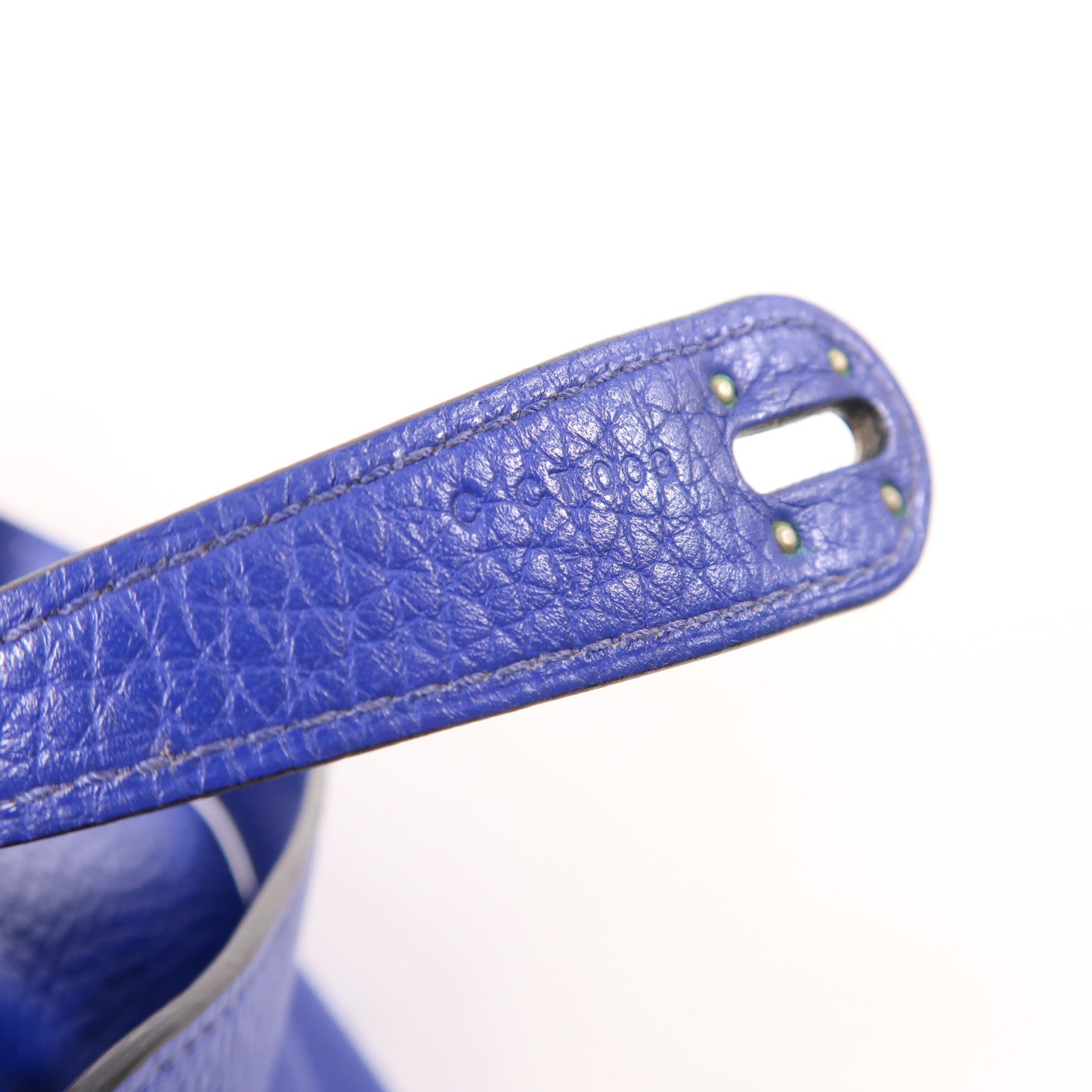HERMES 【激減優惠】Clemence皮革Lindy 26銀扣手挽肩背兩用袋Bleu Electrique
