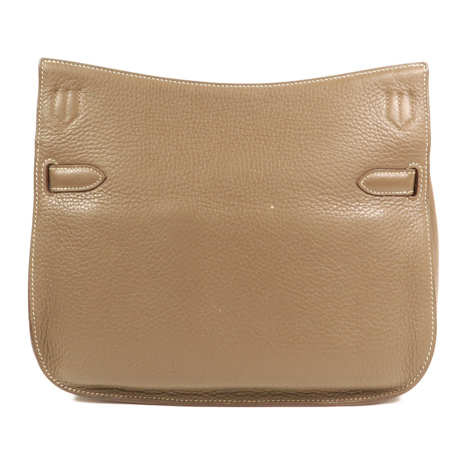 HERMES Clemence皮革Jypsiere 28銀扣肩背袋Etoupe