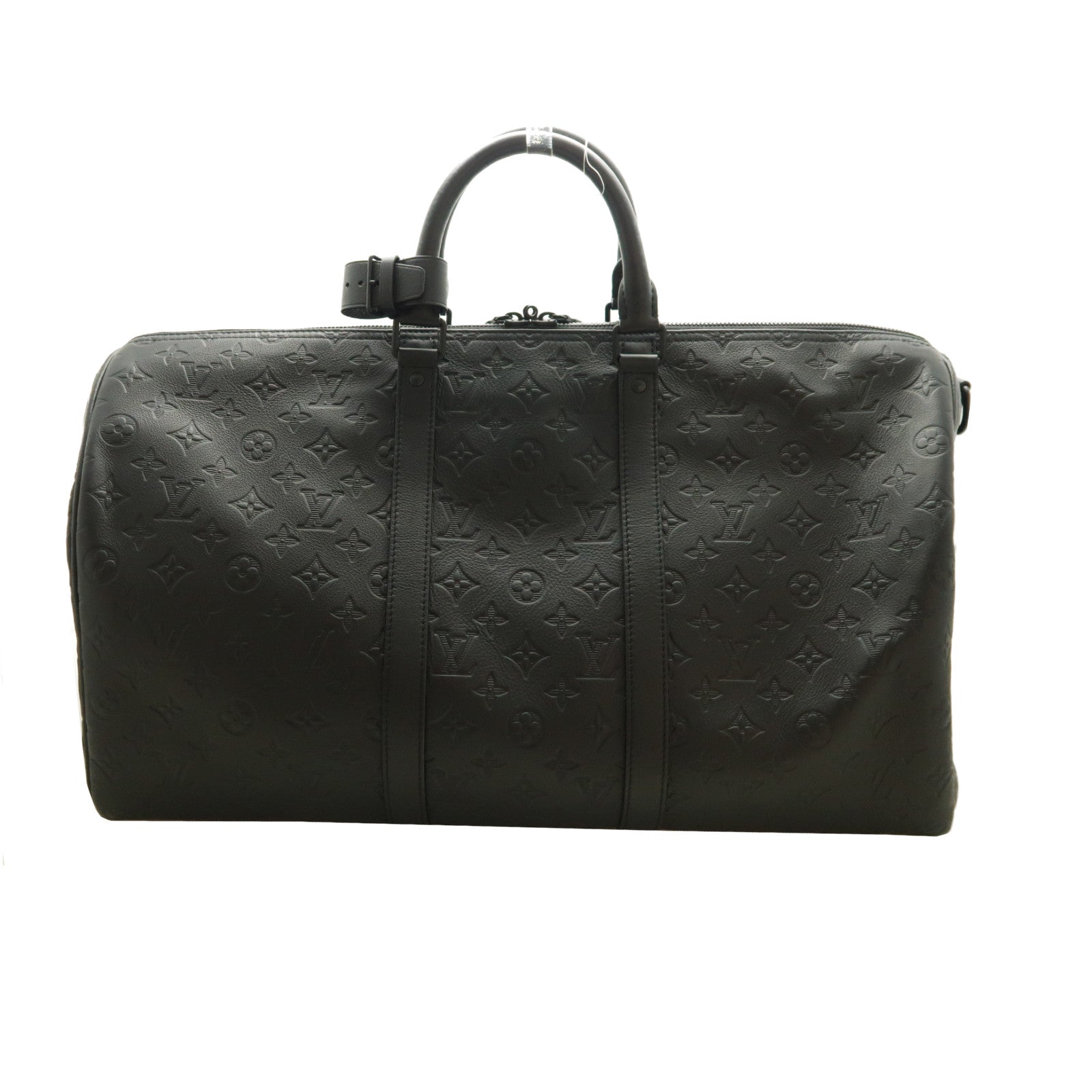 LOUIS VUITTON Monogram Shadow Keepall Bandouliere 50波士頓包黑色