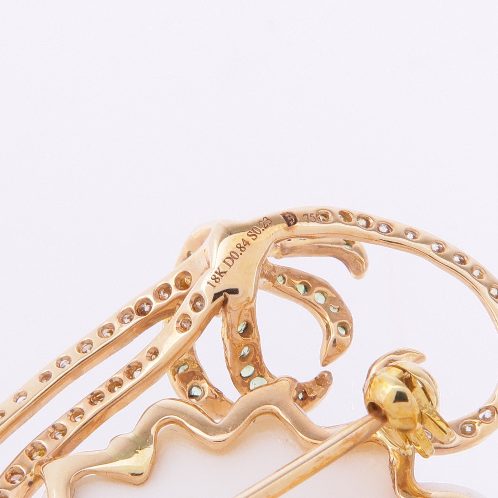 JEWELRY 18K玫瑰金Brooch珊瑚石/藍寶石/鑽石胸針