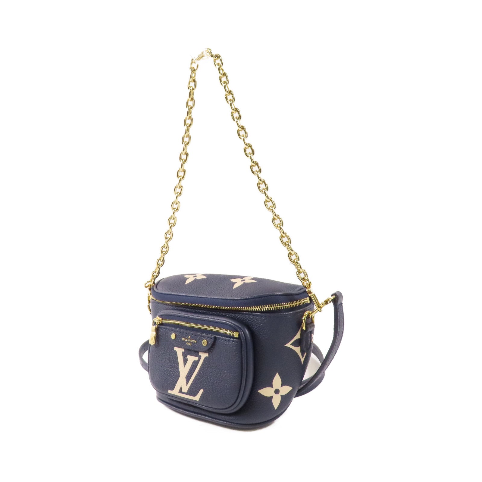 LOUIS VUITTON Monogram Empreinte Mini Bumbag金扣手挽肩背兩用袋